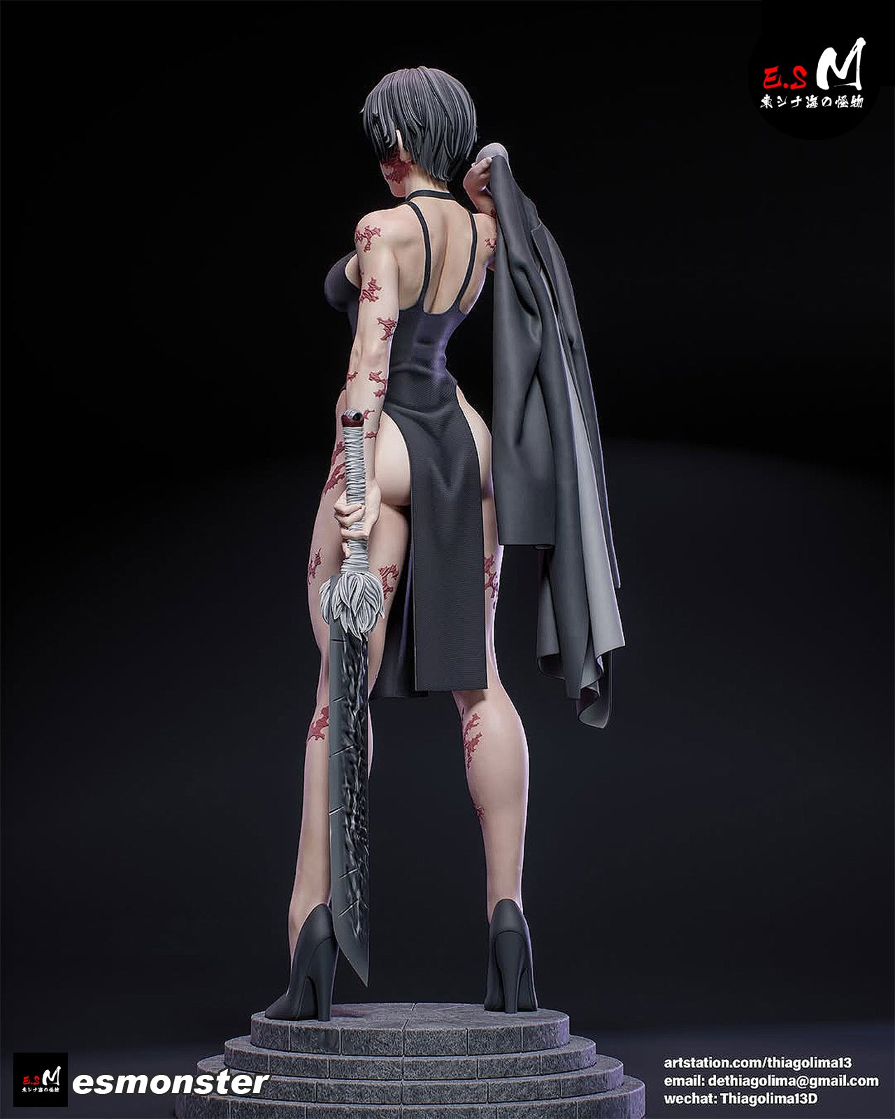 Maki Zenin Statue 3D-Printed Kit