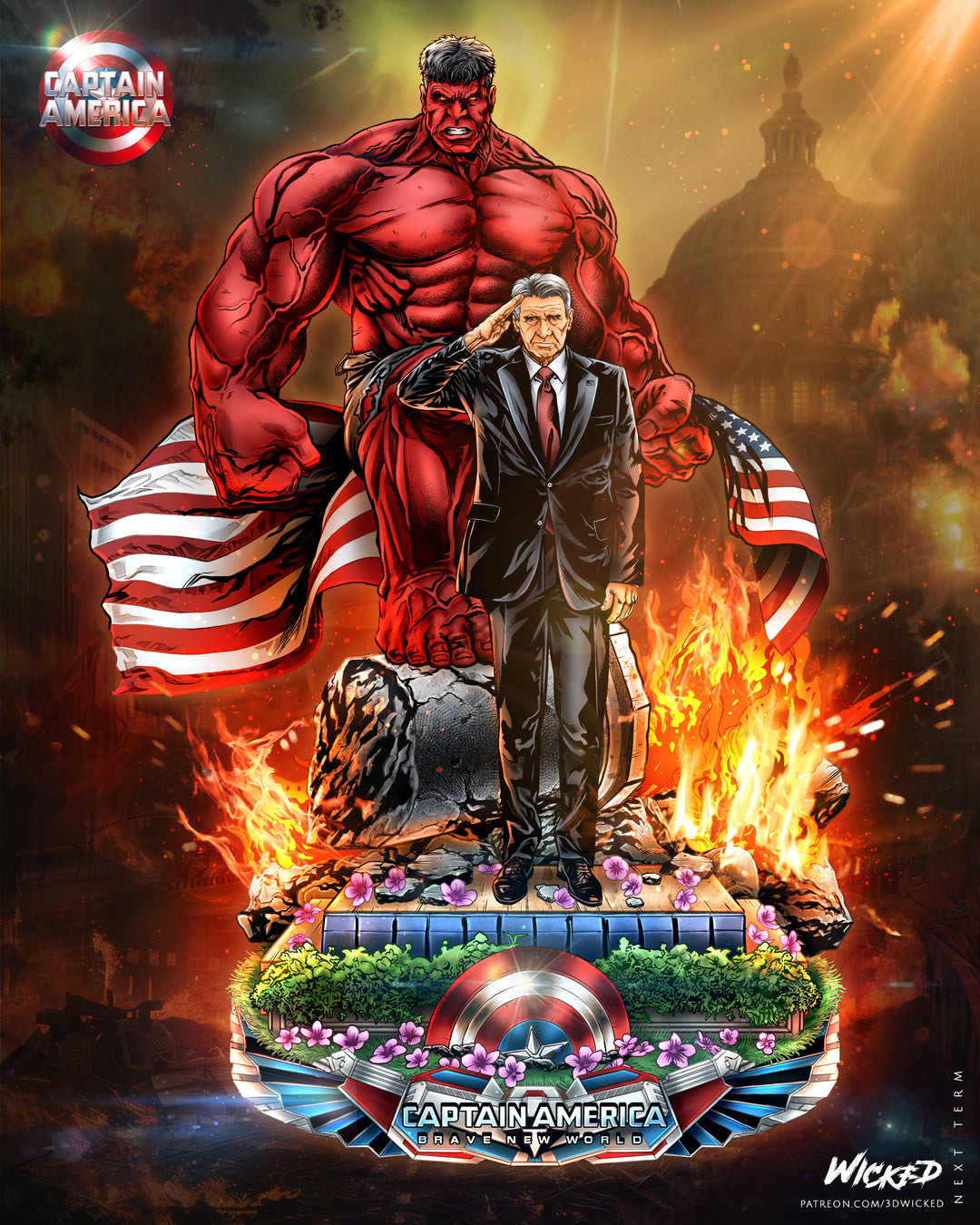 Red Hulk & Ross Diorama