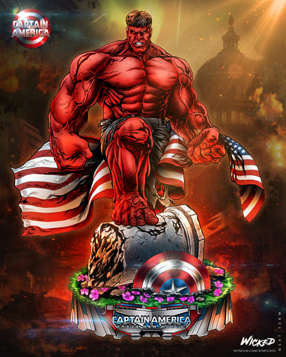 Red Hulk Statue