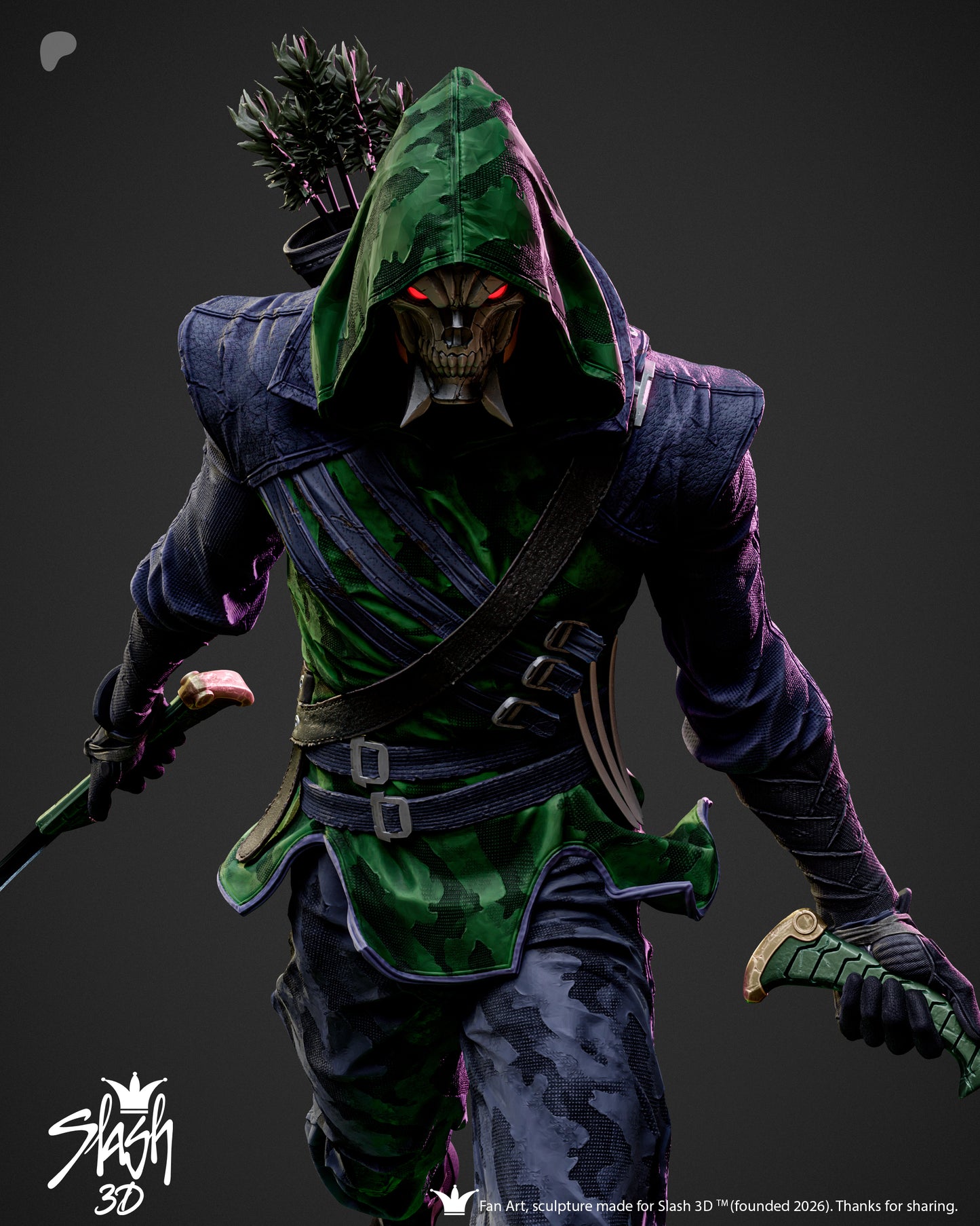 Green Arrow Absolute Statue 3D-Printed Kit