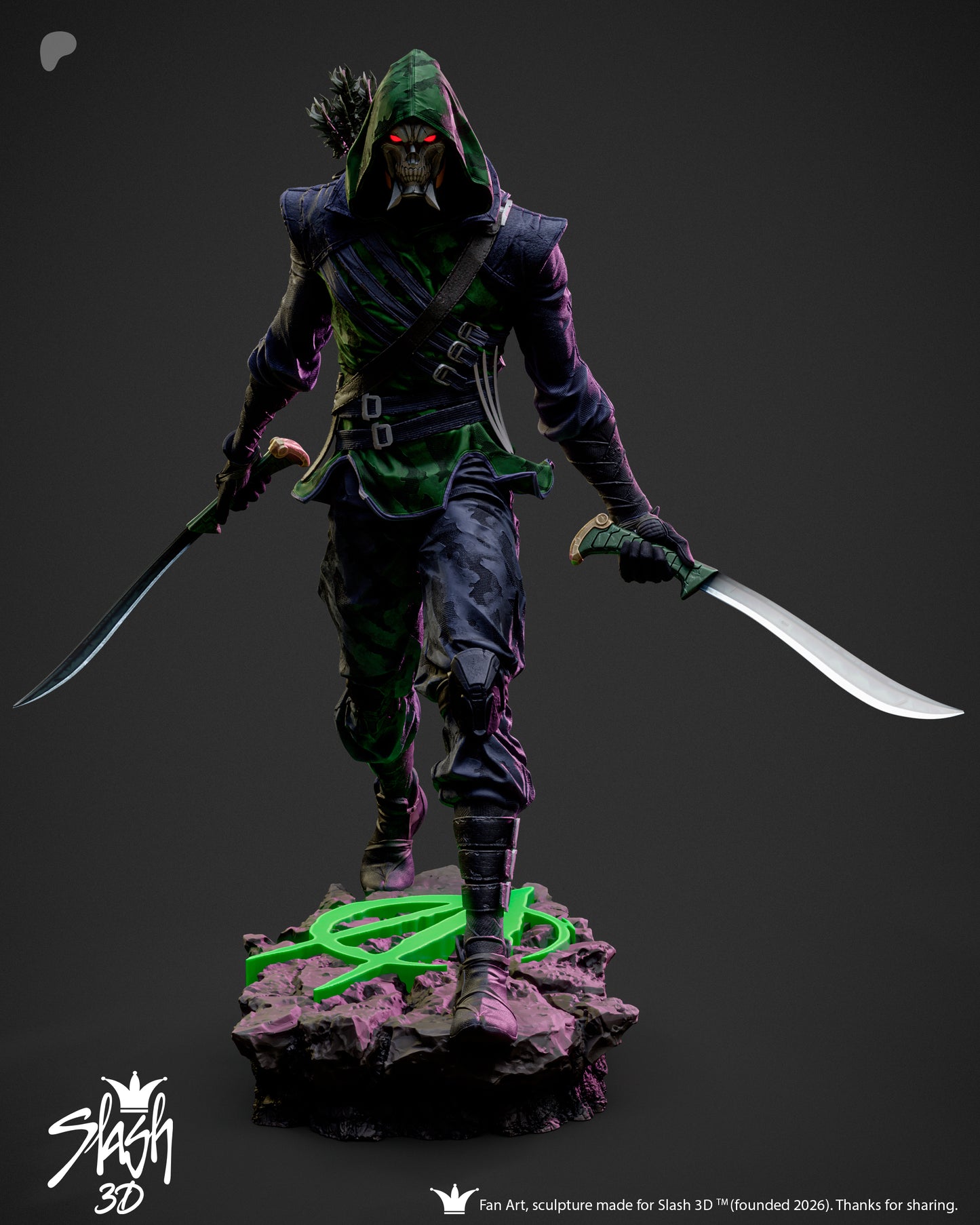 Green Arrow Absolute Statue 3D-Printed Kit