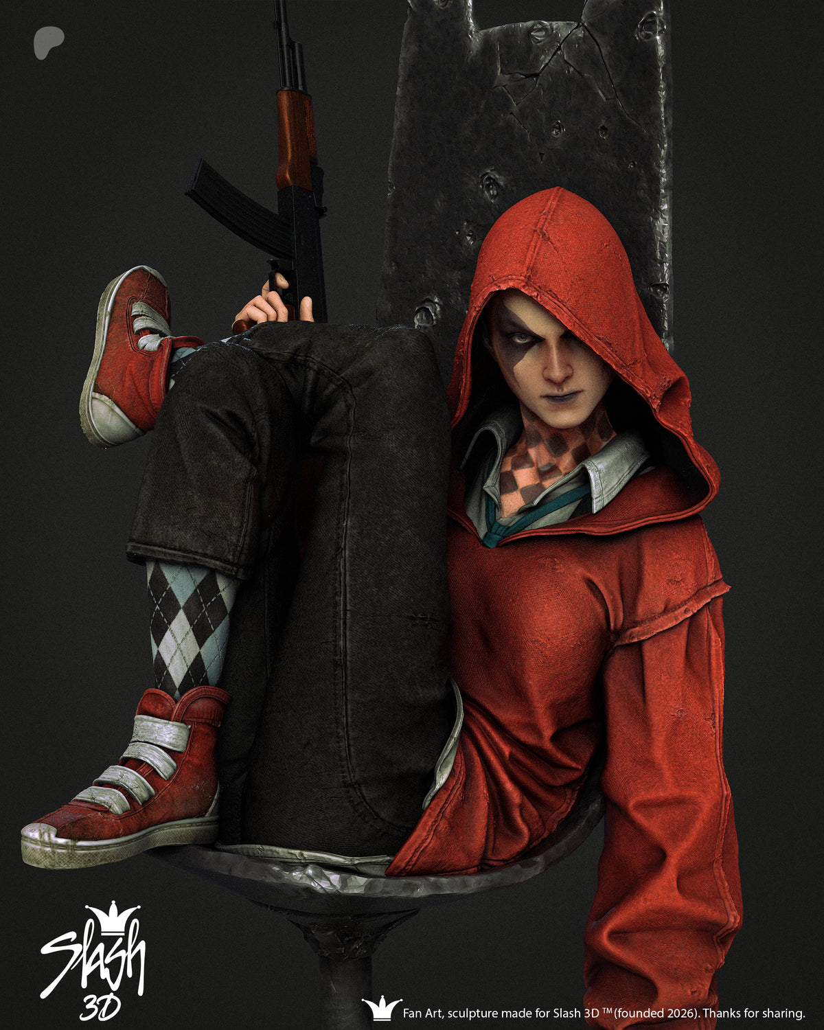 Absolute Harley Quinn Statue 3D-Printed Kit