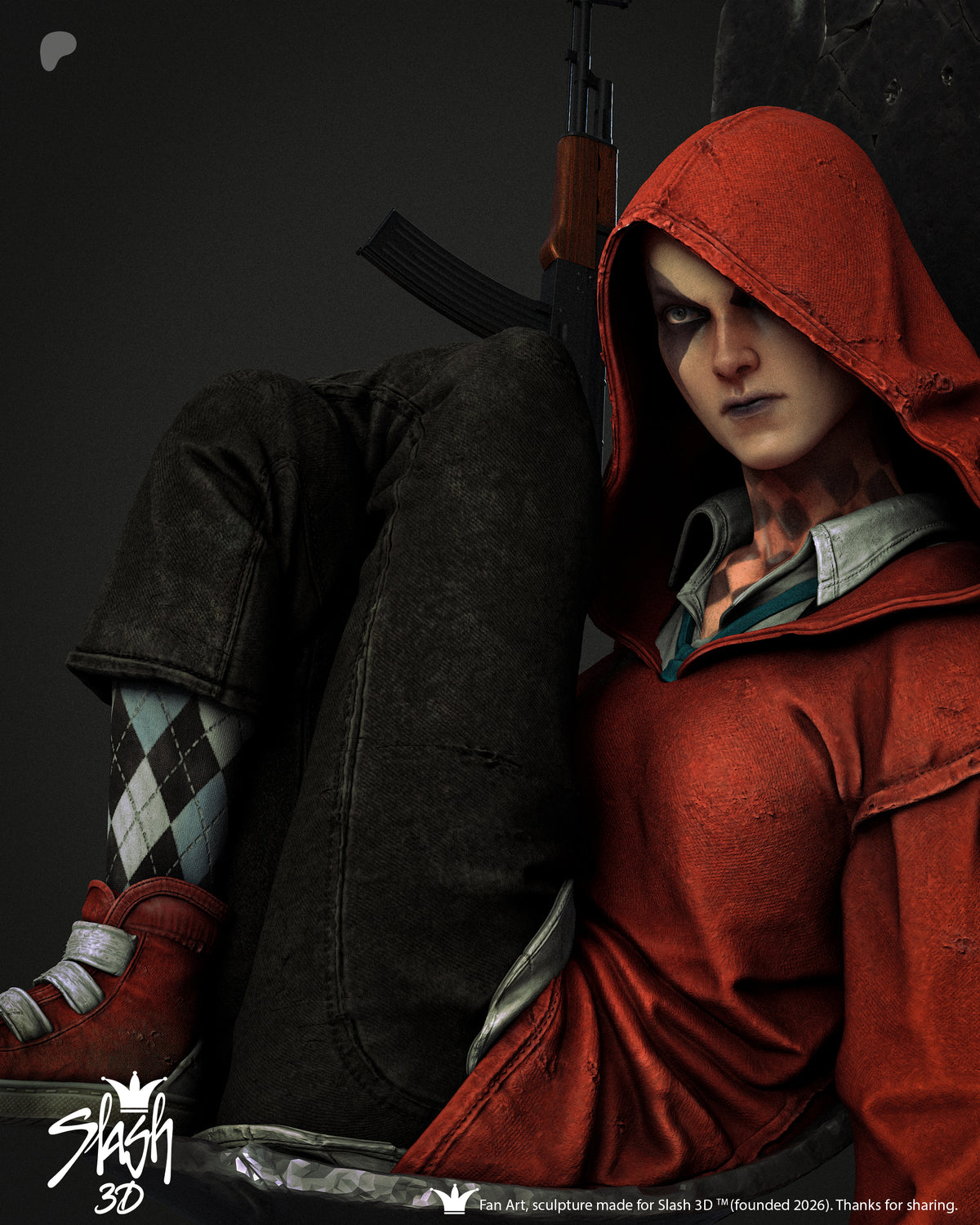 Absolute Harley Quinn Statue 3D-Printed Kit