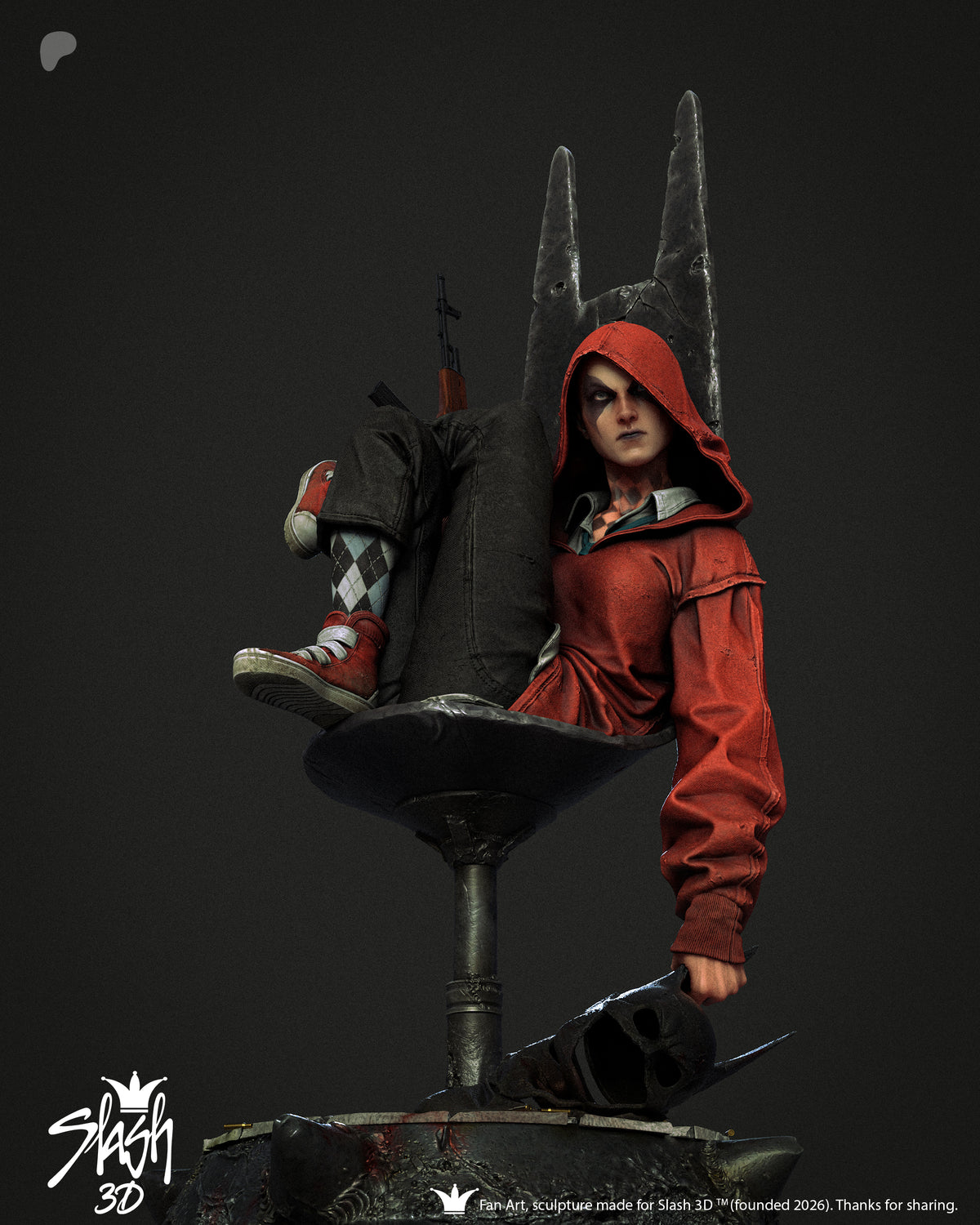 Absolute Harley Quinn Statue 3D-Printed Kit