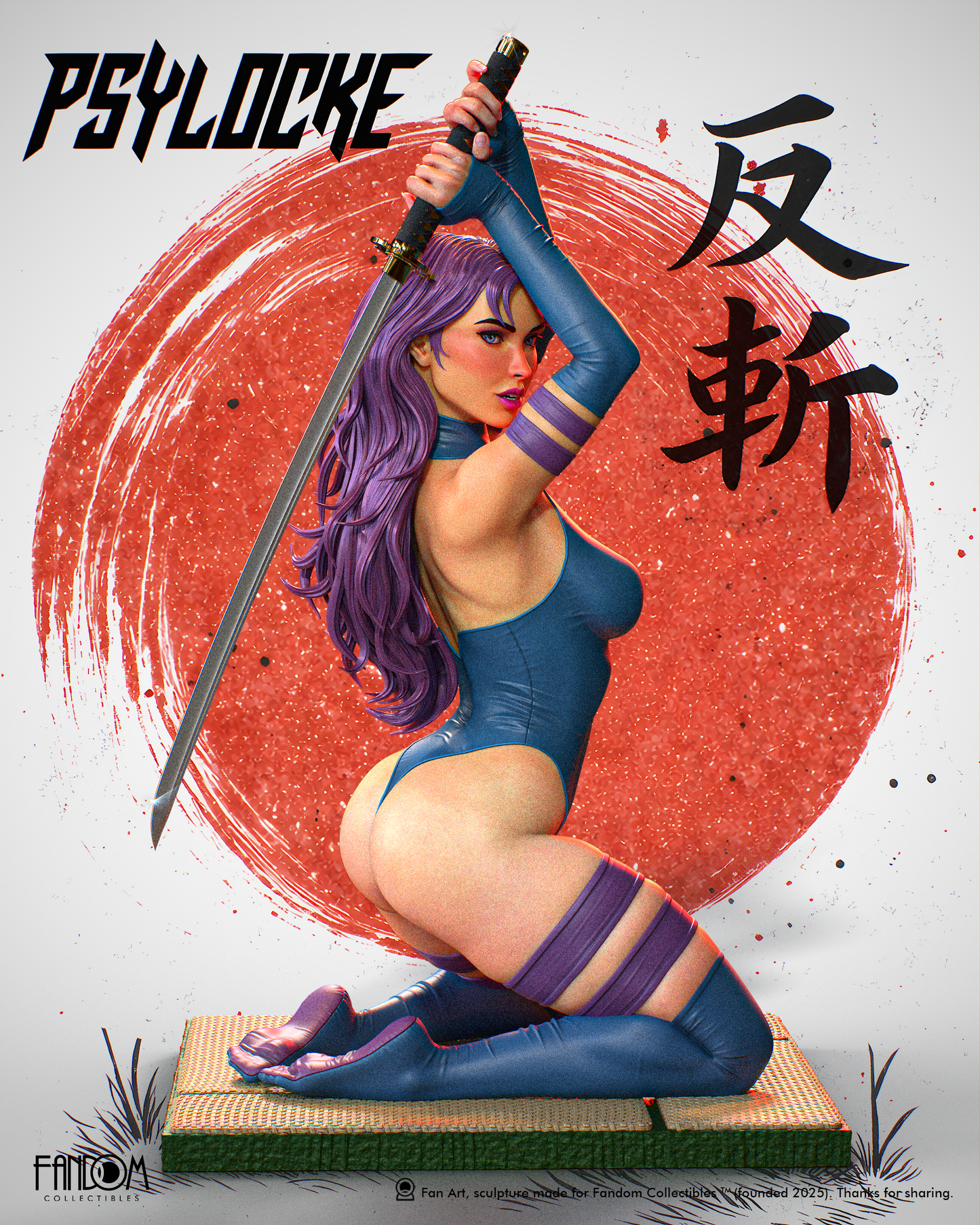 Psylocke Statue 3D-Printed Kit