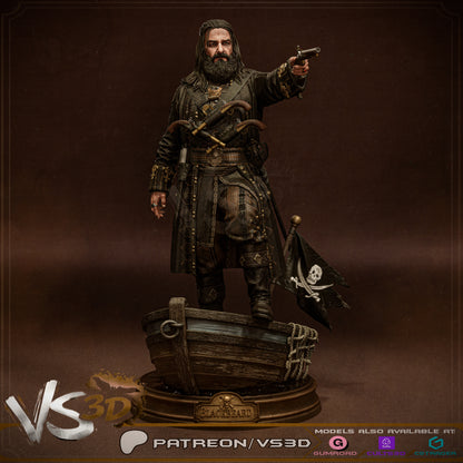 Black Beard Statue 3D-Printed Kit