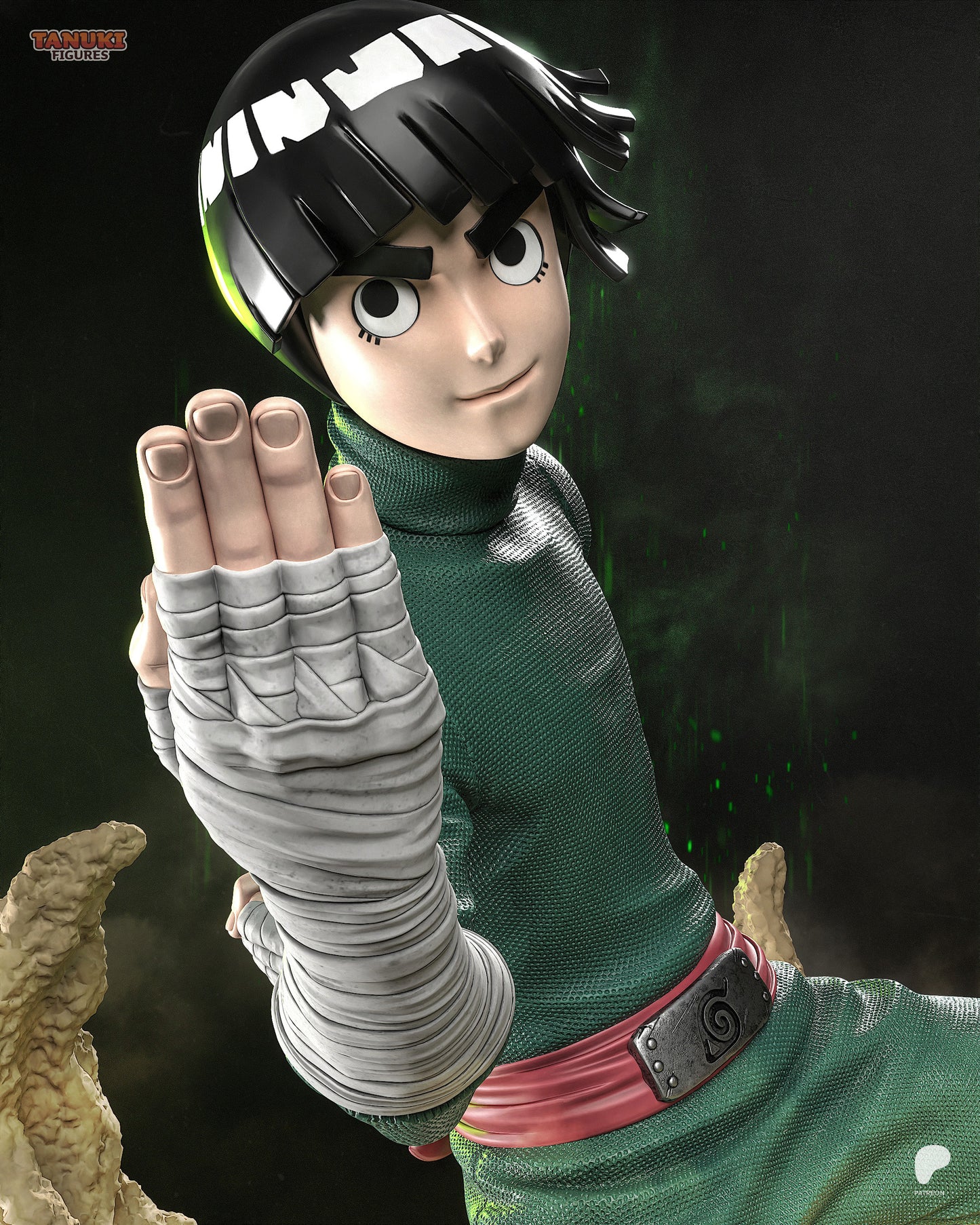 Rock Lee Statue 3D-Printed Kit