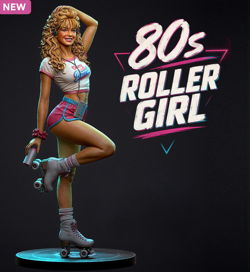 80's Roller Girl Statue 3D-Printed Kit