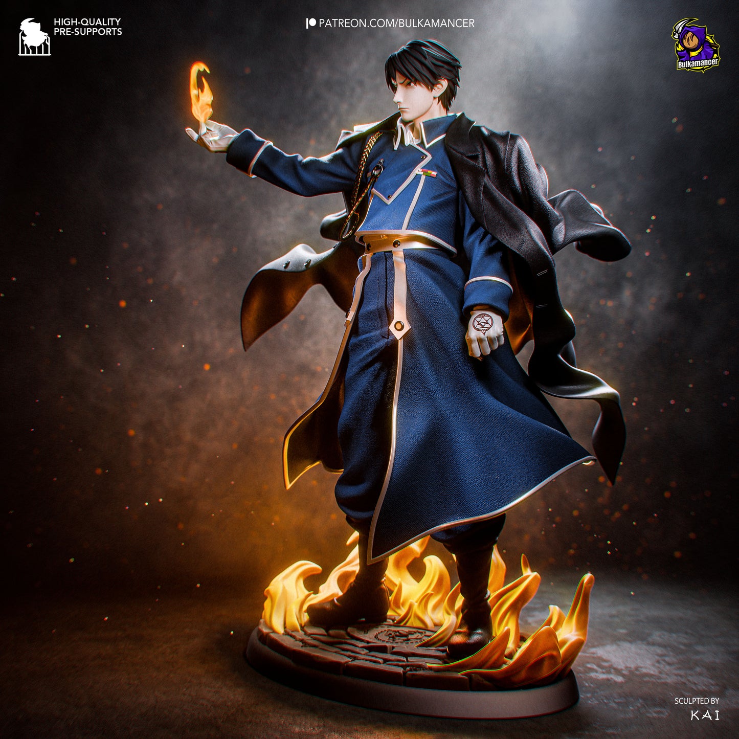 Roy Mustang Statue 3D-Printed Kit