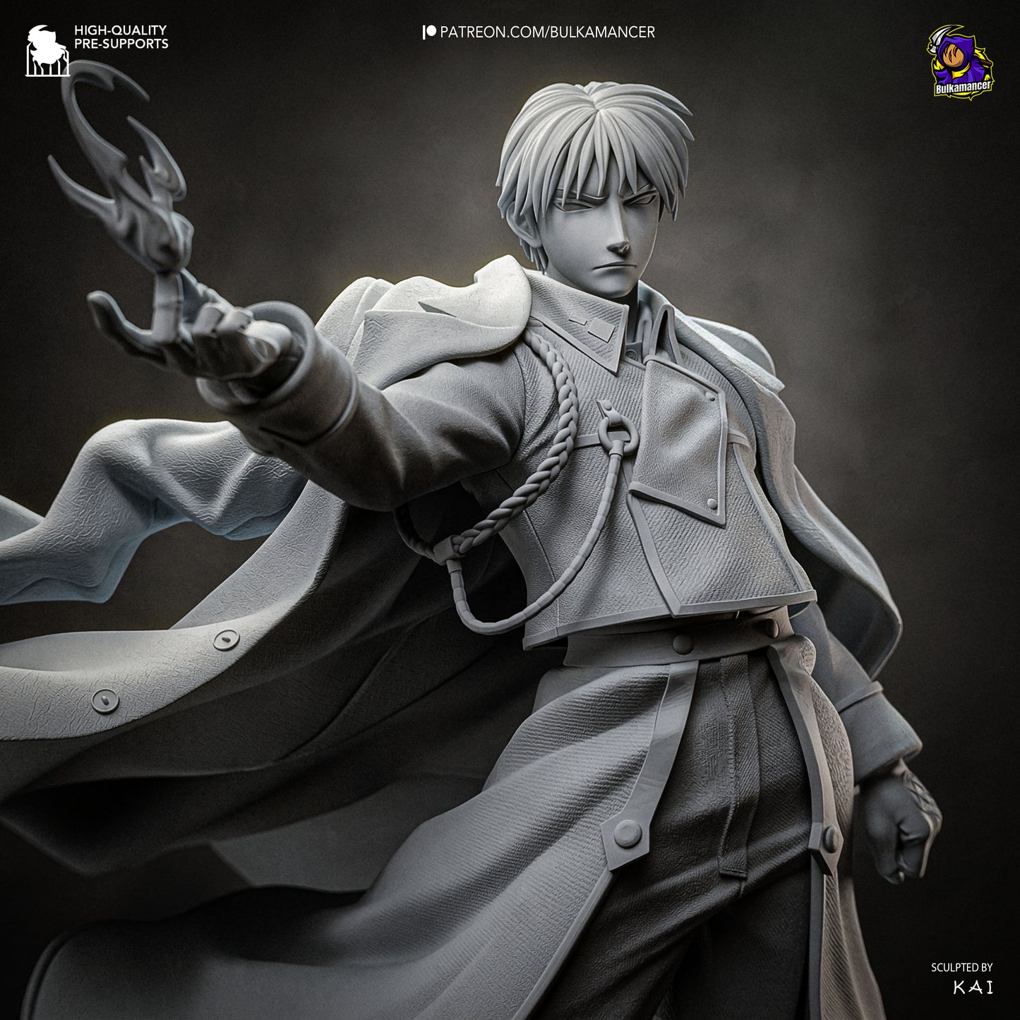 Roy Mustang Statue 3D-Printed Kit