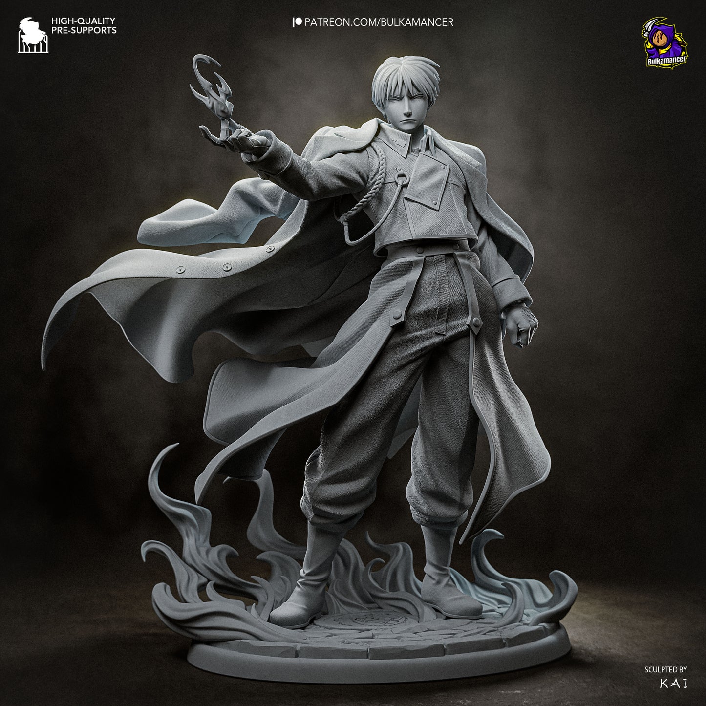 Roy Mustang Statue 3D-Printed Kit