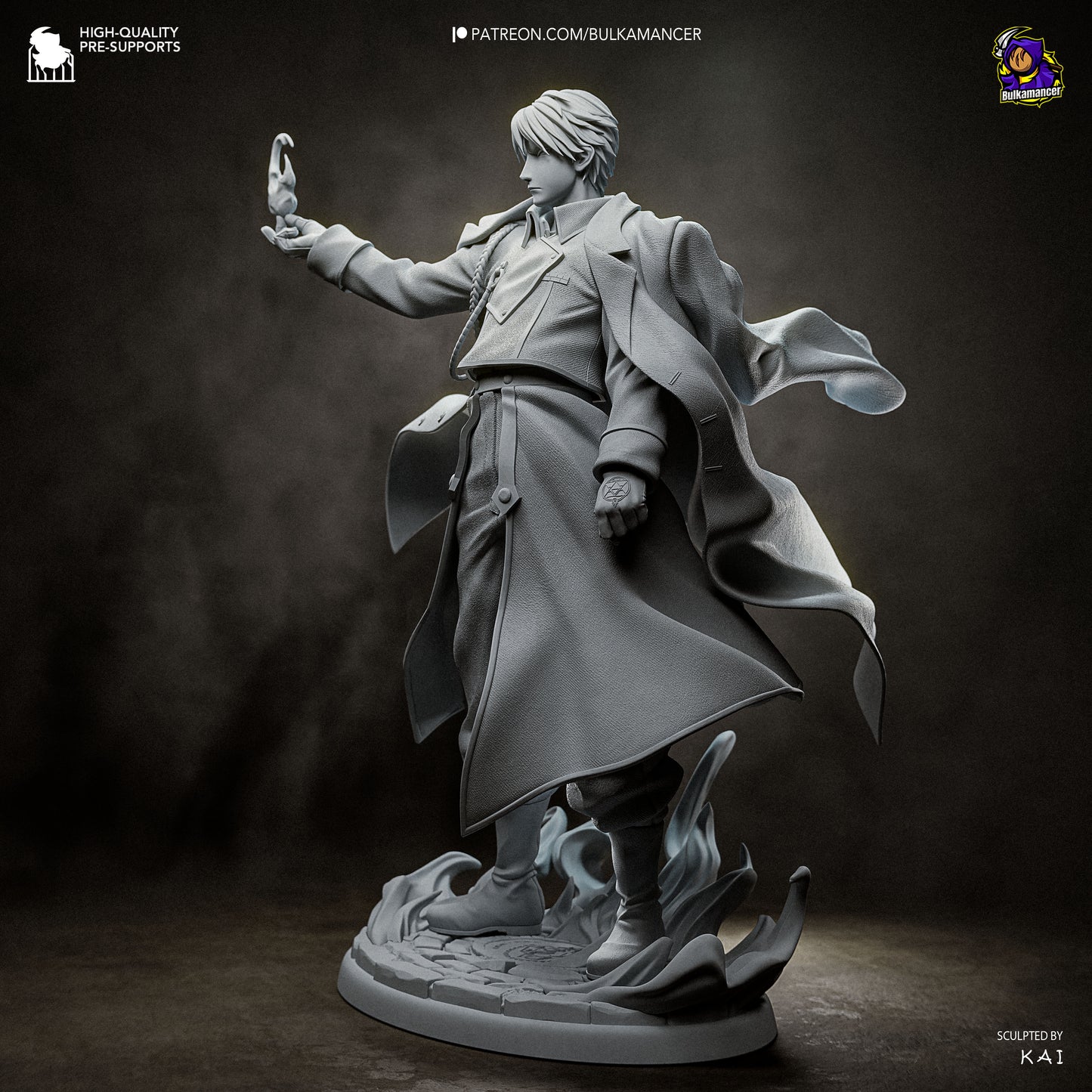 Roy Mustang Statue 3D-Printed Kit