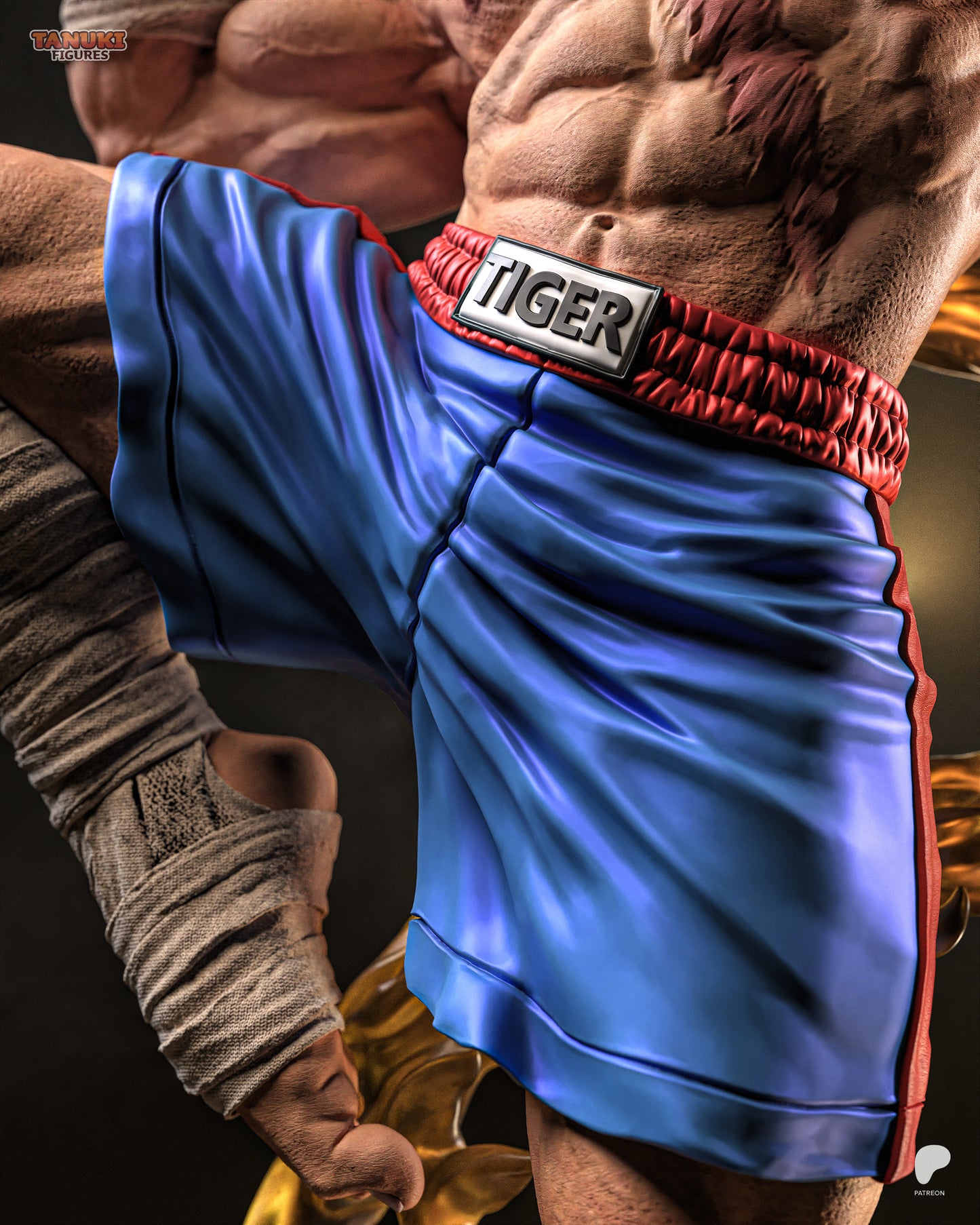 Sagat (SF) Statue 3D-Printed Kit
