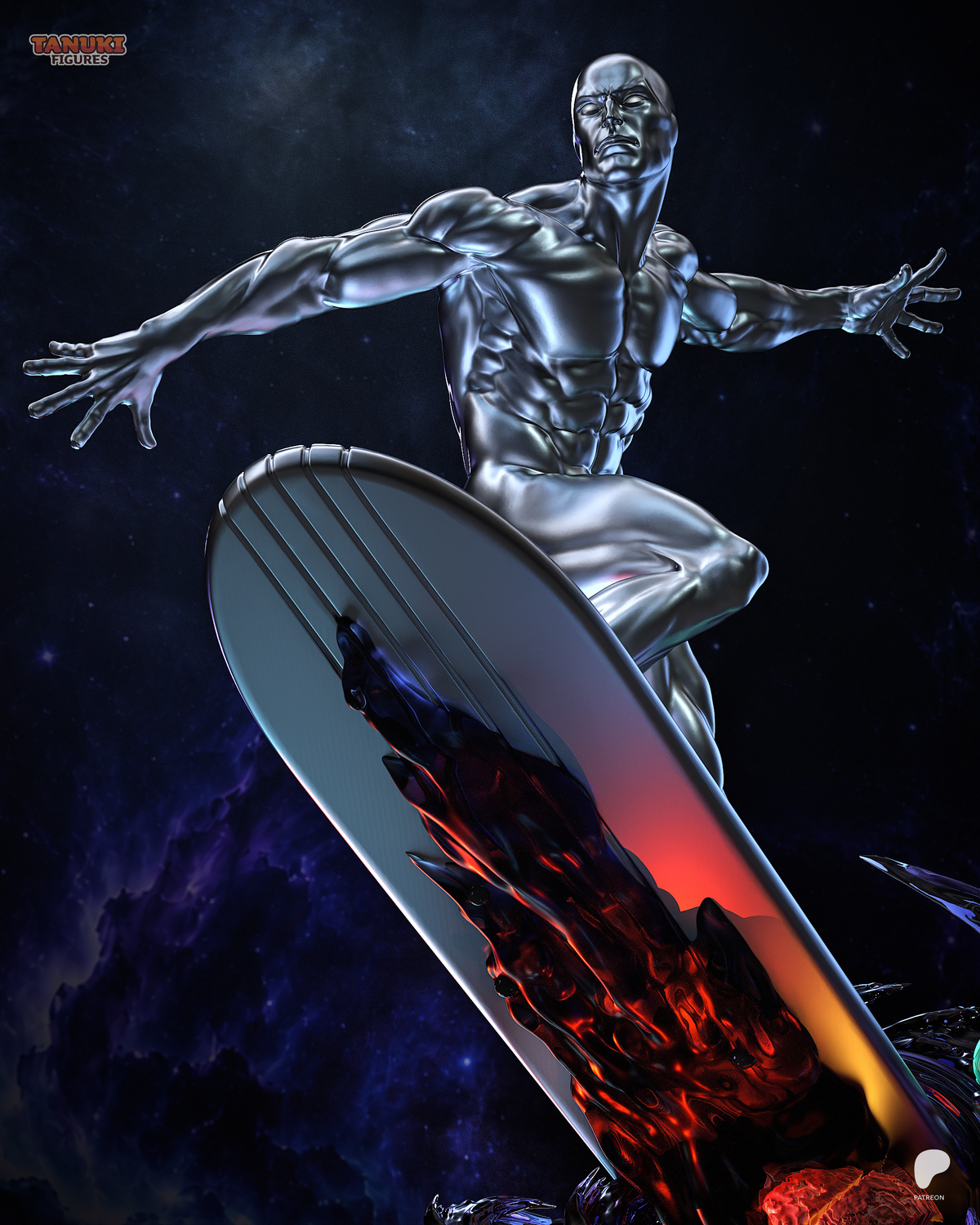 Silver Surfer Statue 3D-Printed Kit