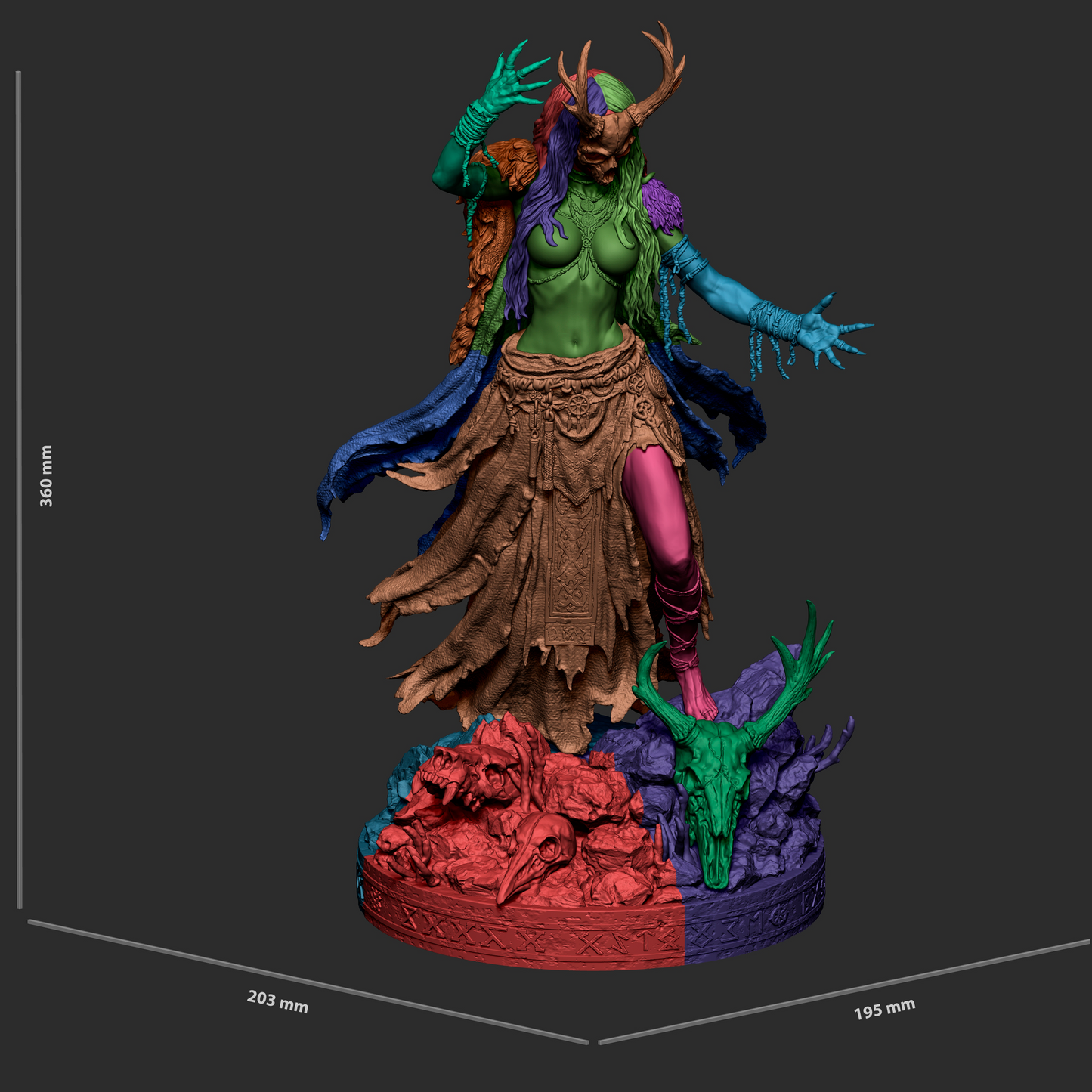Norse Witch Statue 3D-Printed Kit