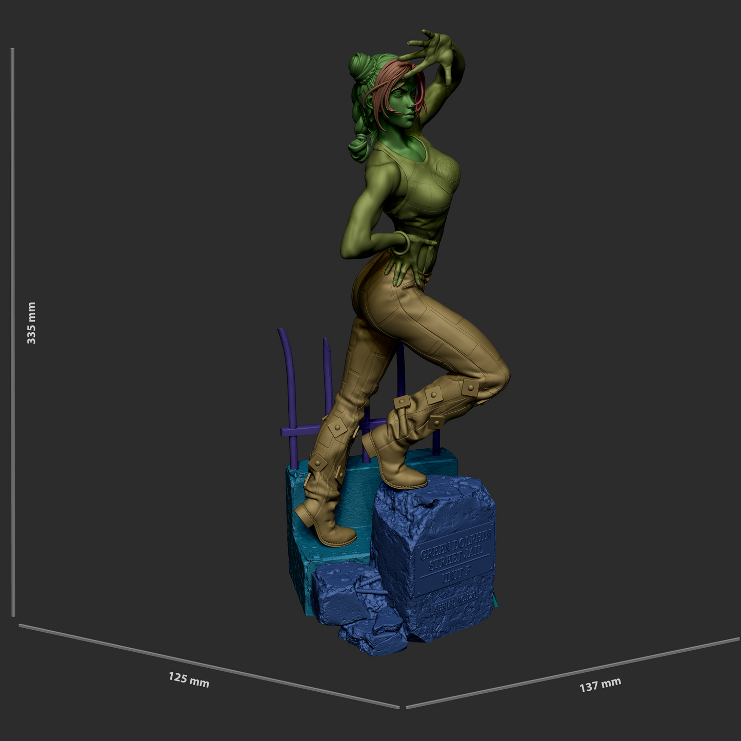 Jolyne Cujoh Statue 3D-Printed Kit