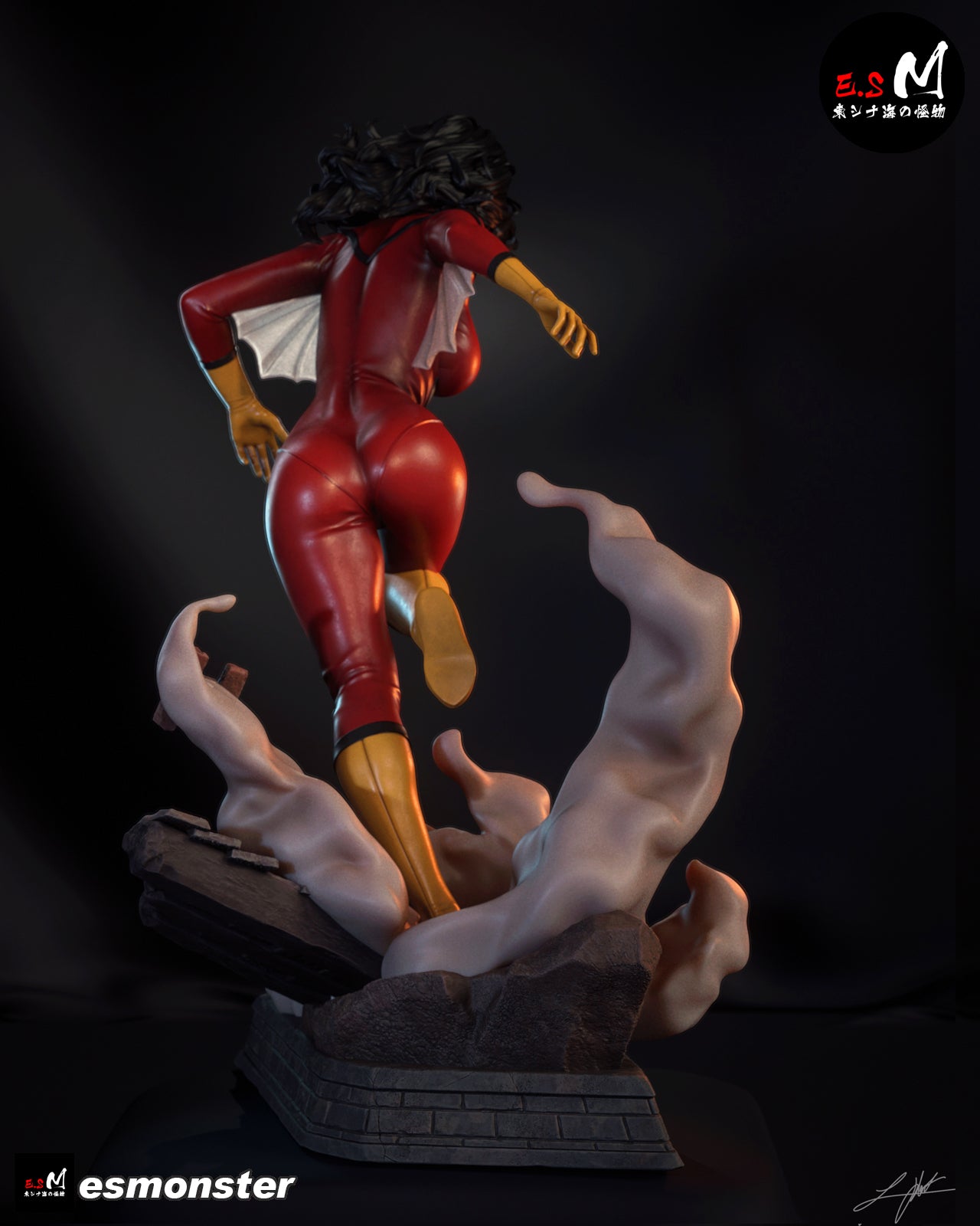 Spider Woman Statue 3D-Printed