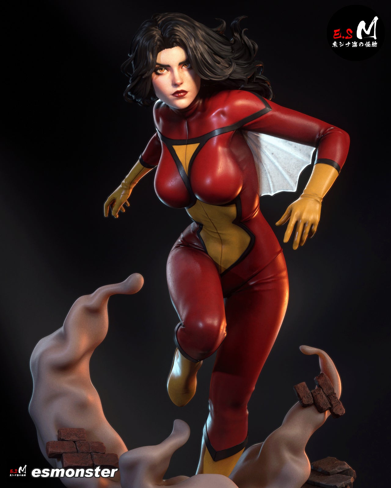 Spider Woman Statue 3D-Printed