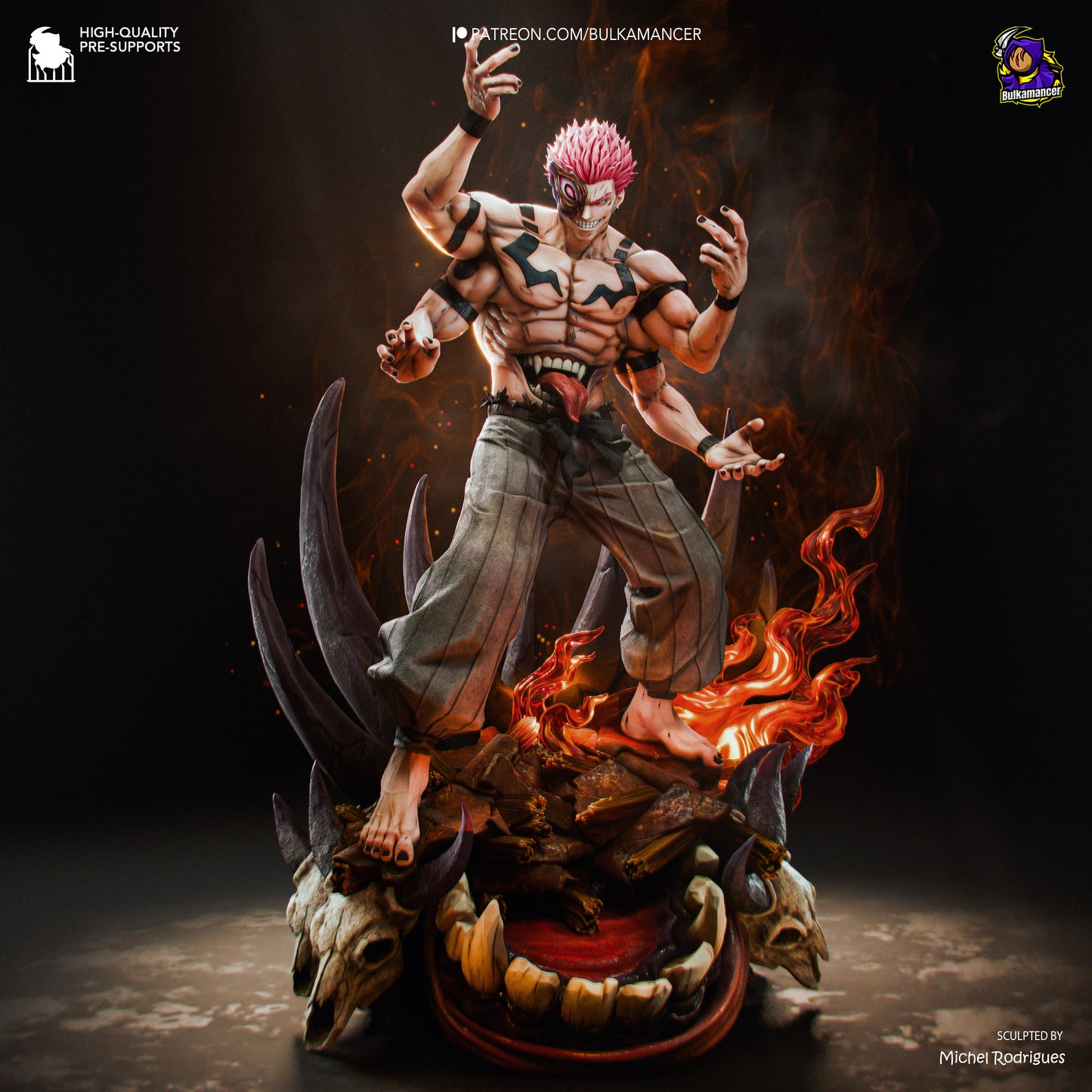 Ryomen Sukuna Statue 3D-Printed Kit