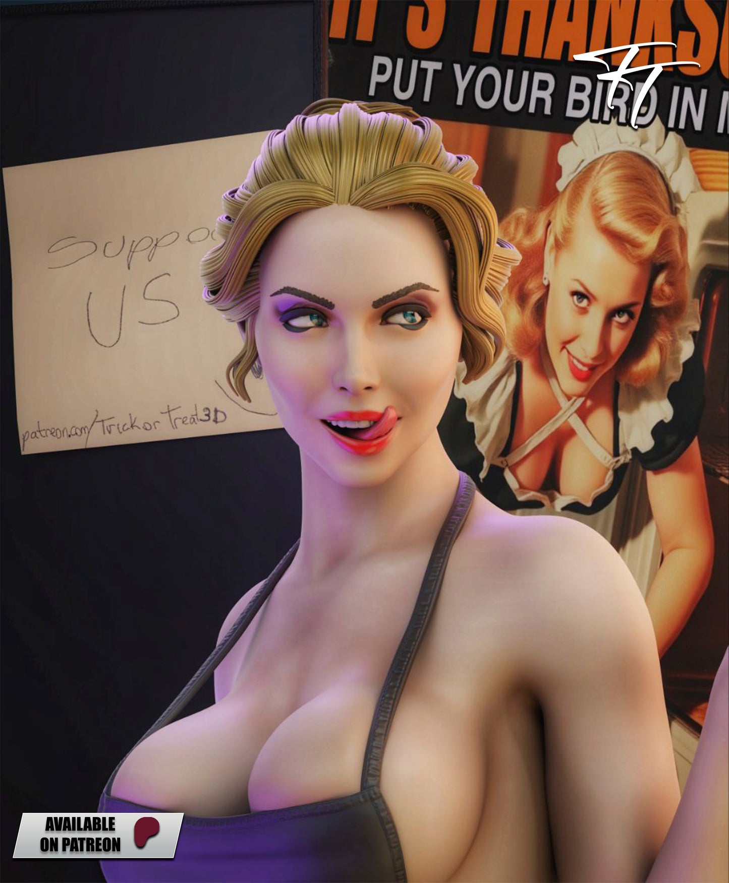 Sexy Thanksgiving Girl Statue