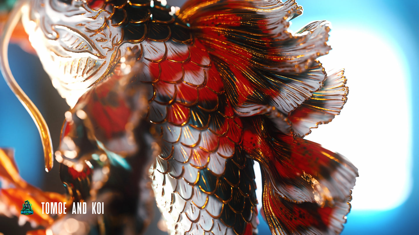 Tomoe And The Koi Statue 3D-Printed Kit