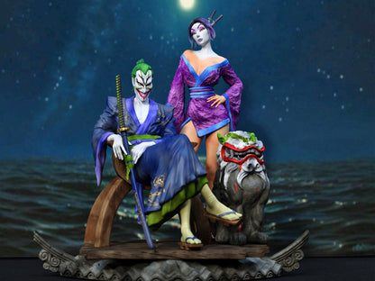 Clown & Geisha Statue