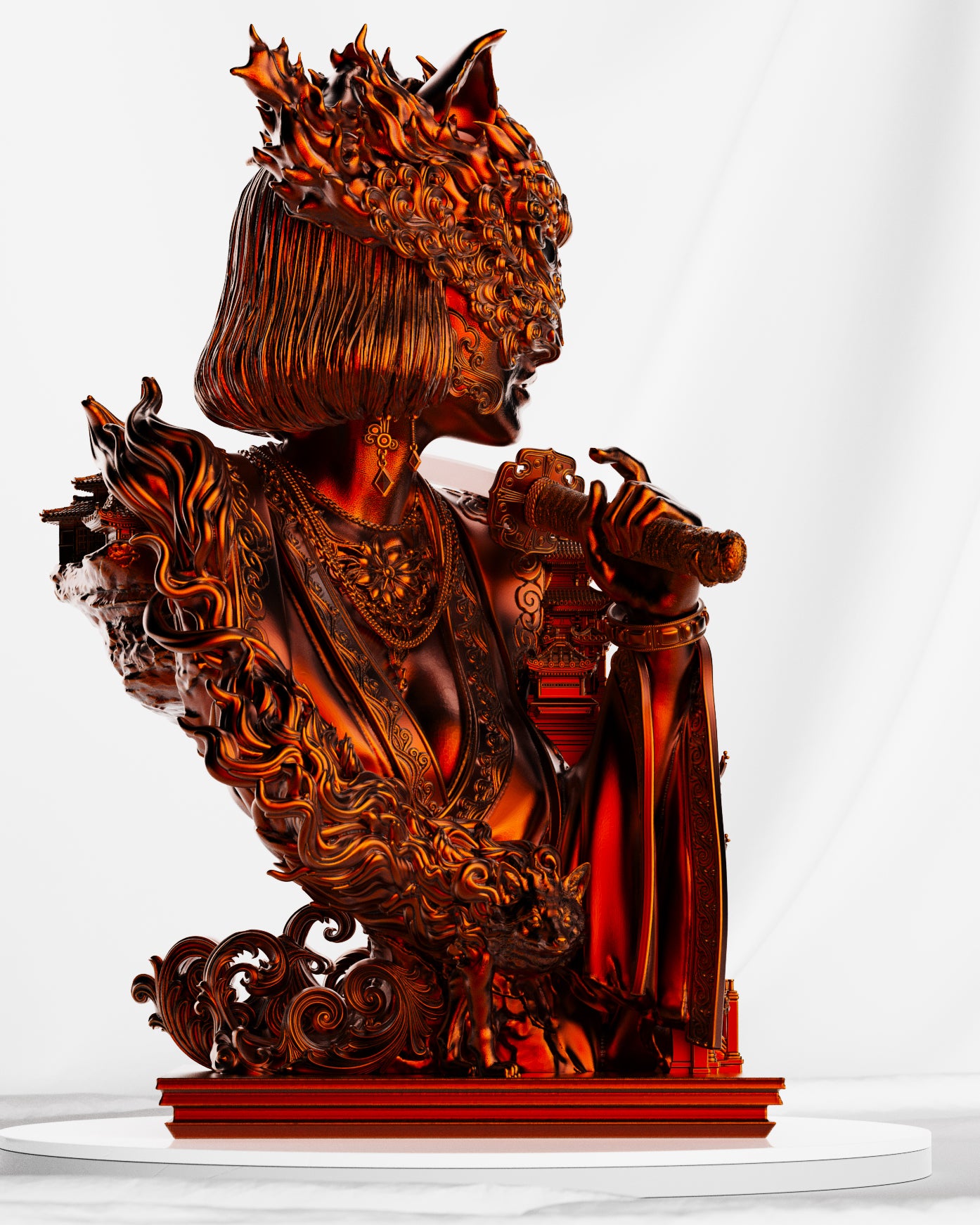 Veil of Kitsune Statue