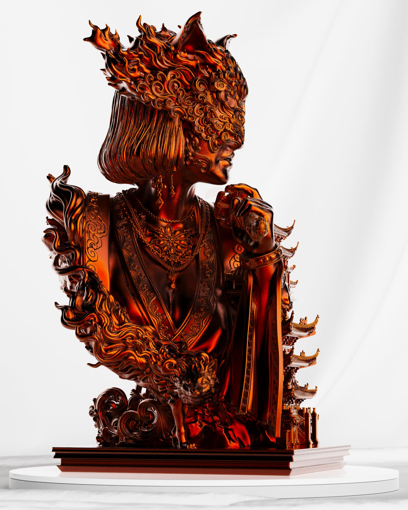 Veil of Kitsune Statue