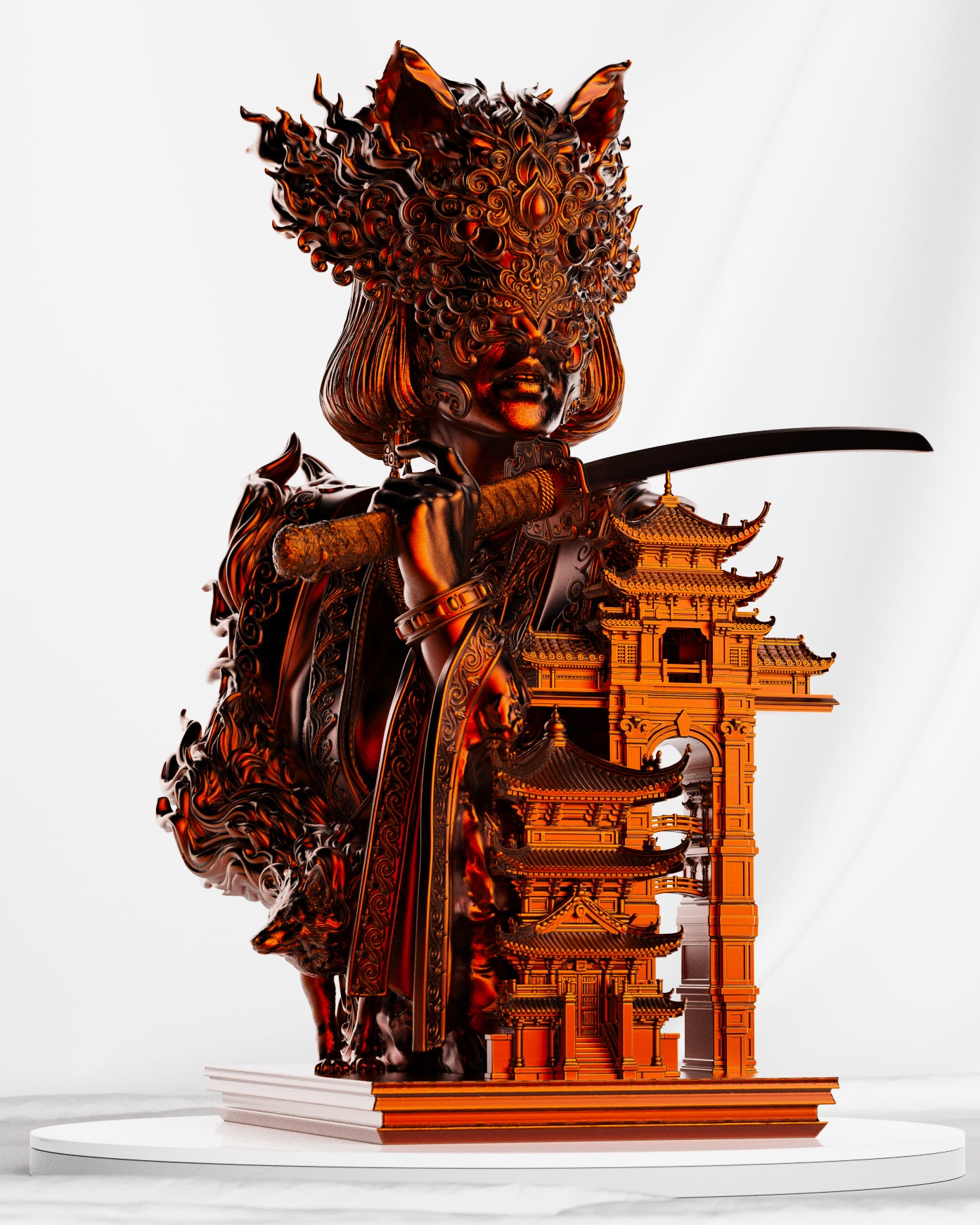 Veil of Kitsune Statue