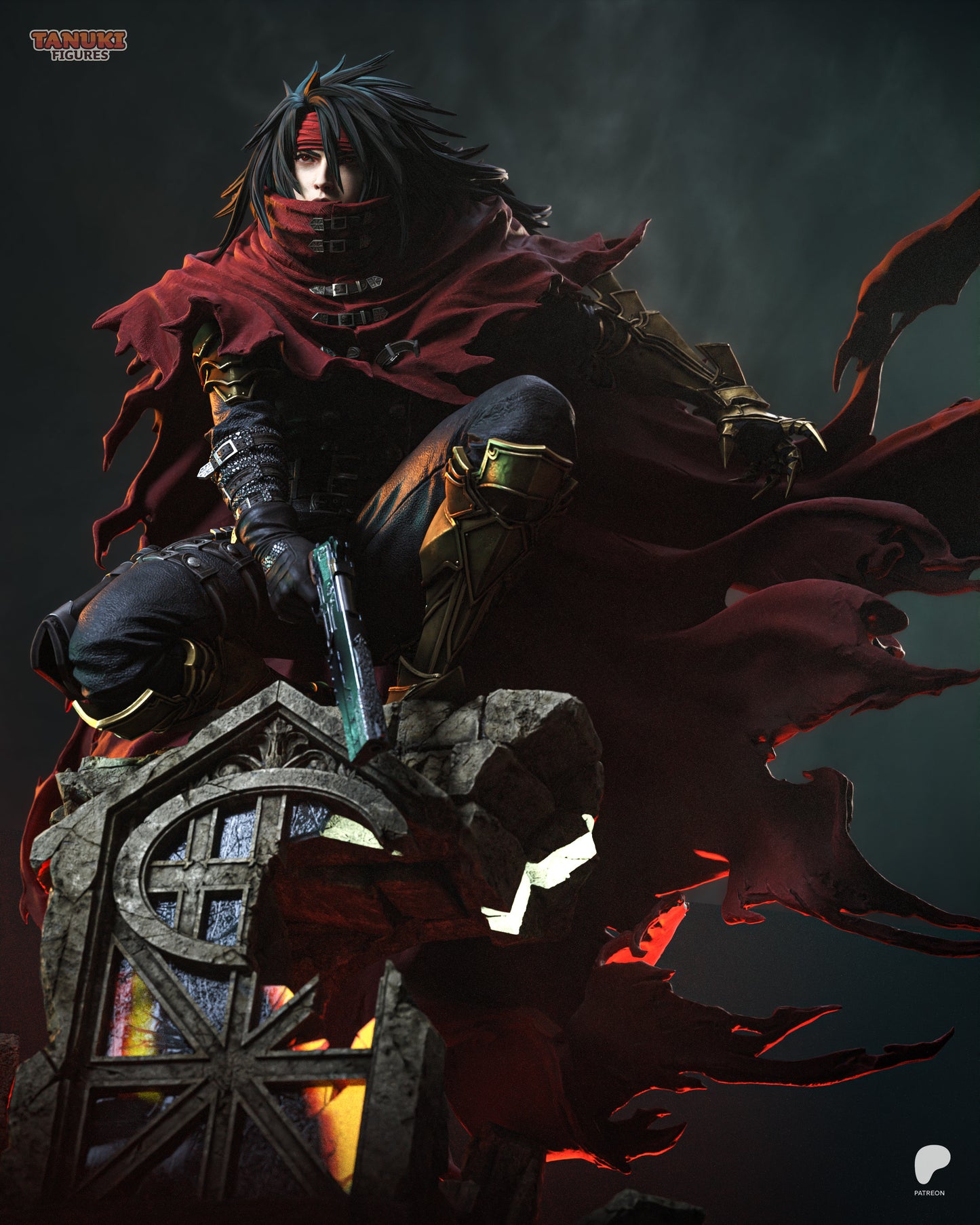 Vincent Valentine Statue 3D-Printed Kit