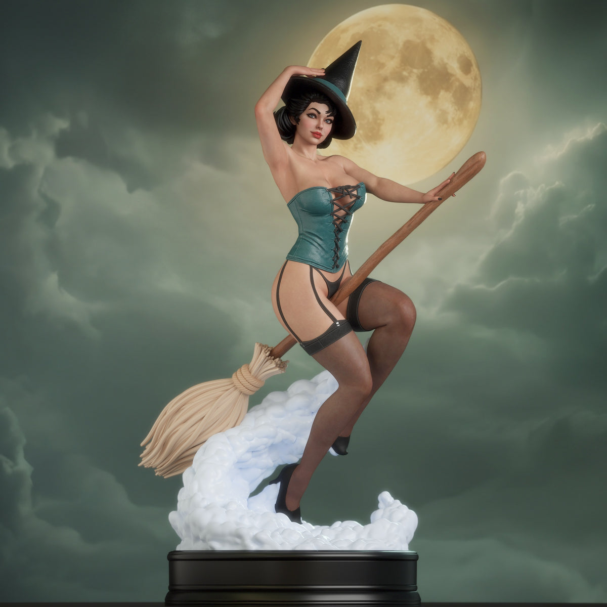 Witch Bombshell Statue 3D-Printed Kit