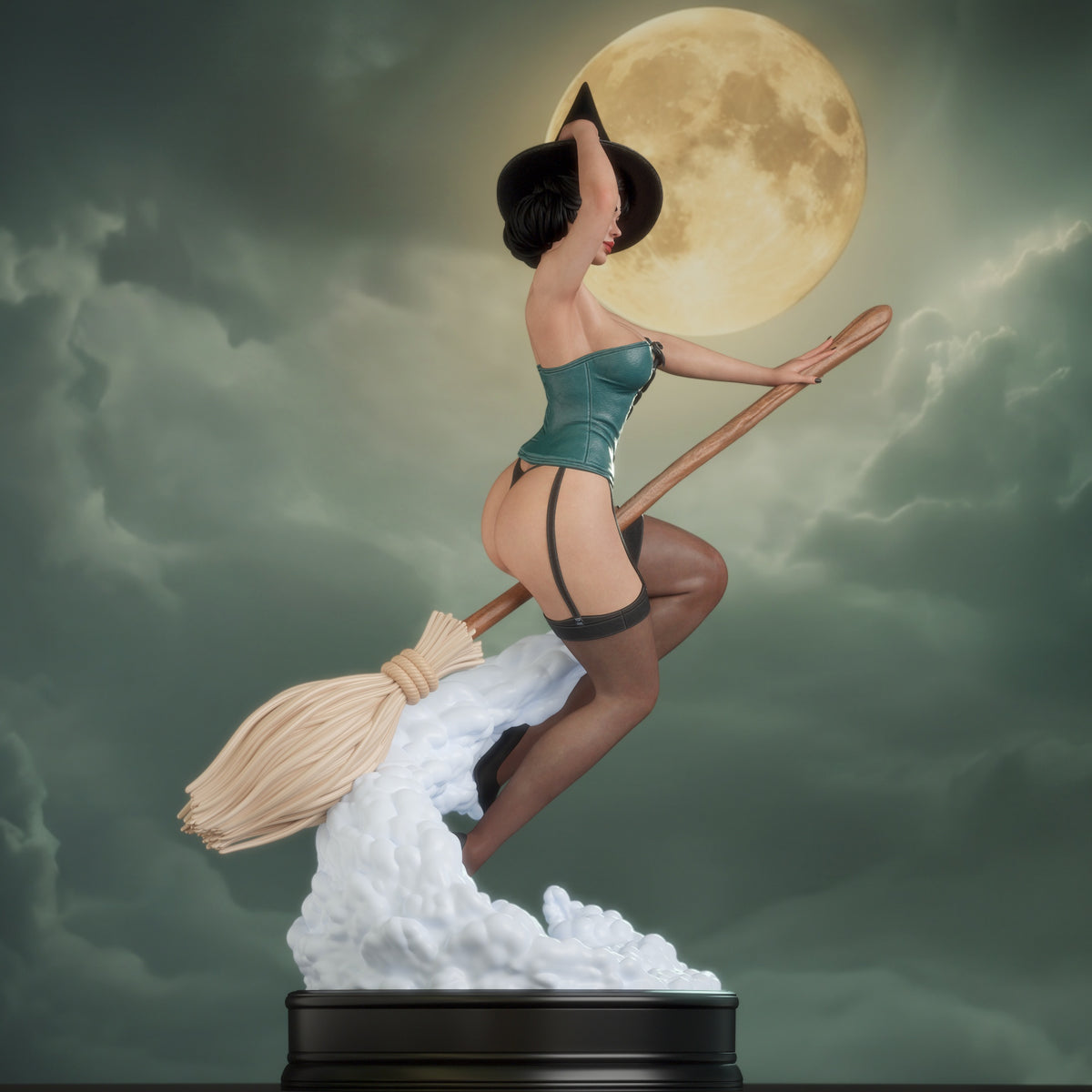 Witch Bombshell Statue 3D-Printed Kit