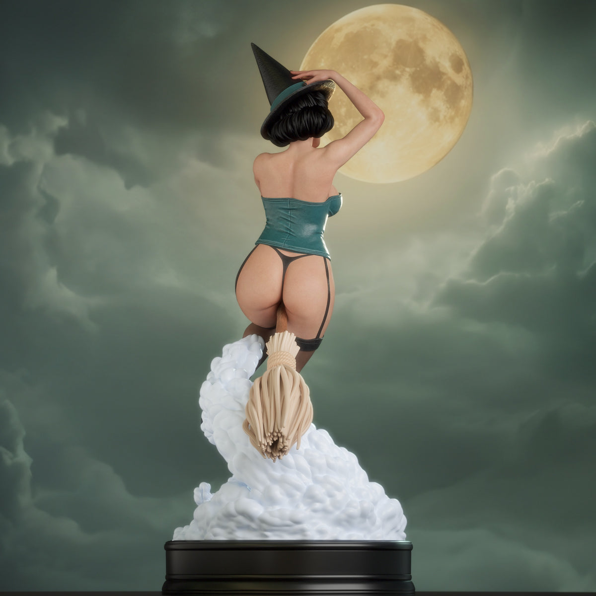 Witch Bombshell Statue 3D-Printed Kit