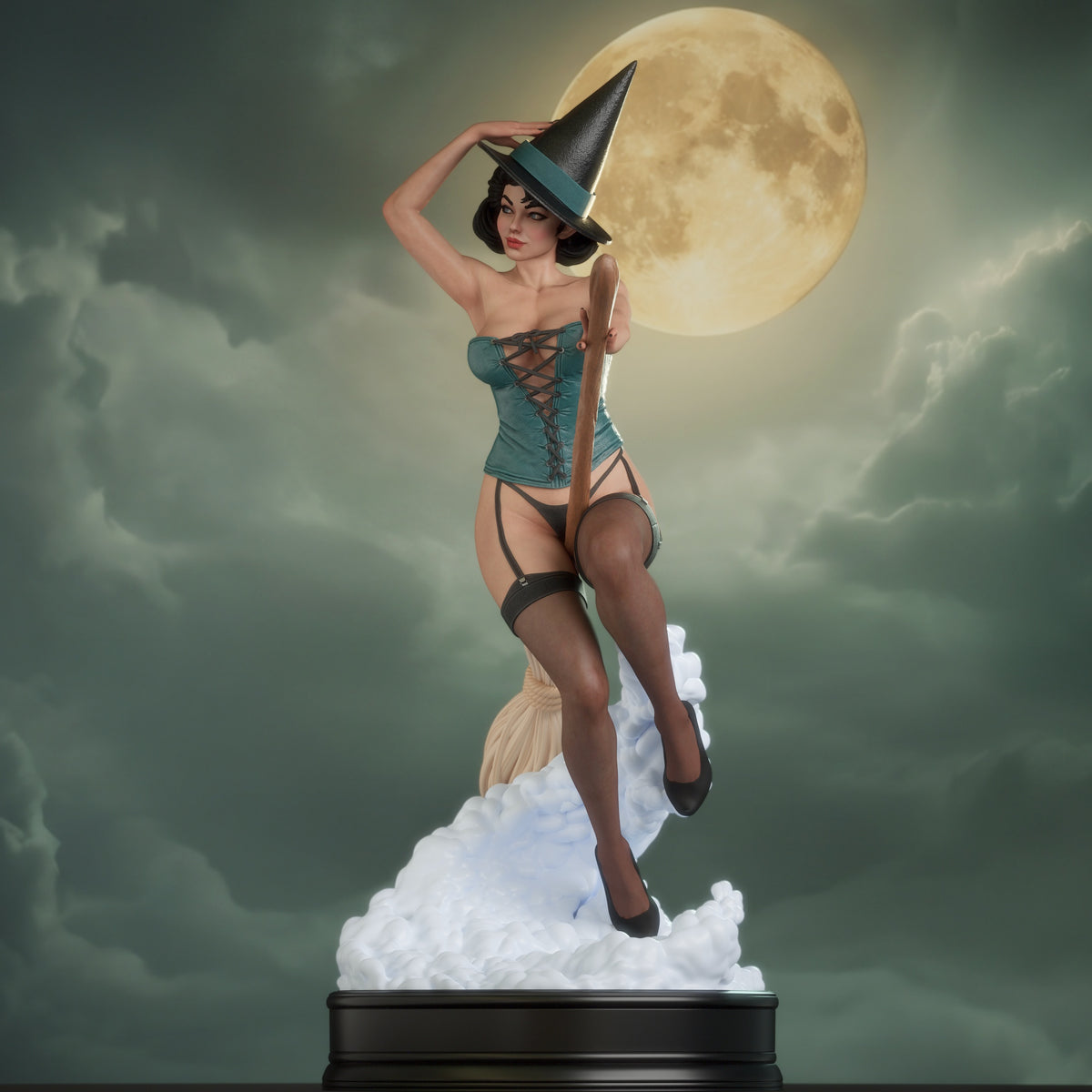 Witch Bombshell Statue 3D-Printed Kit