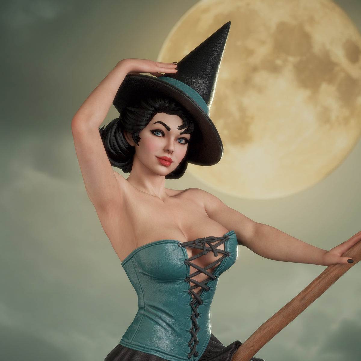 Witch Bombshell Statue 3D-Printed Kit