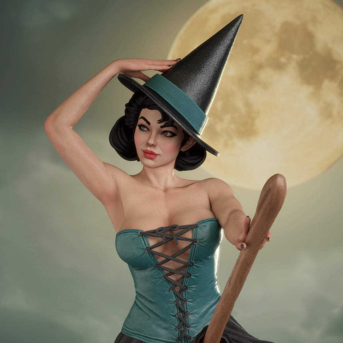 Witch Bombshell Statue 3D-Printed Kit