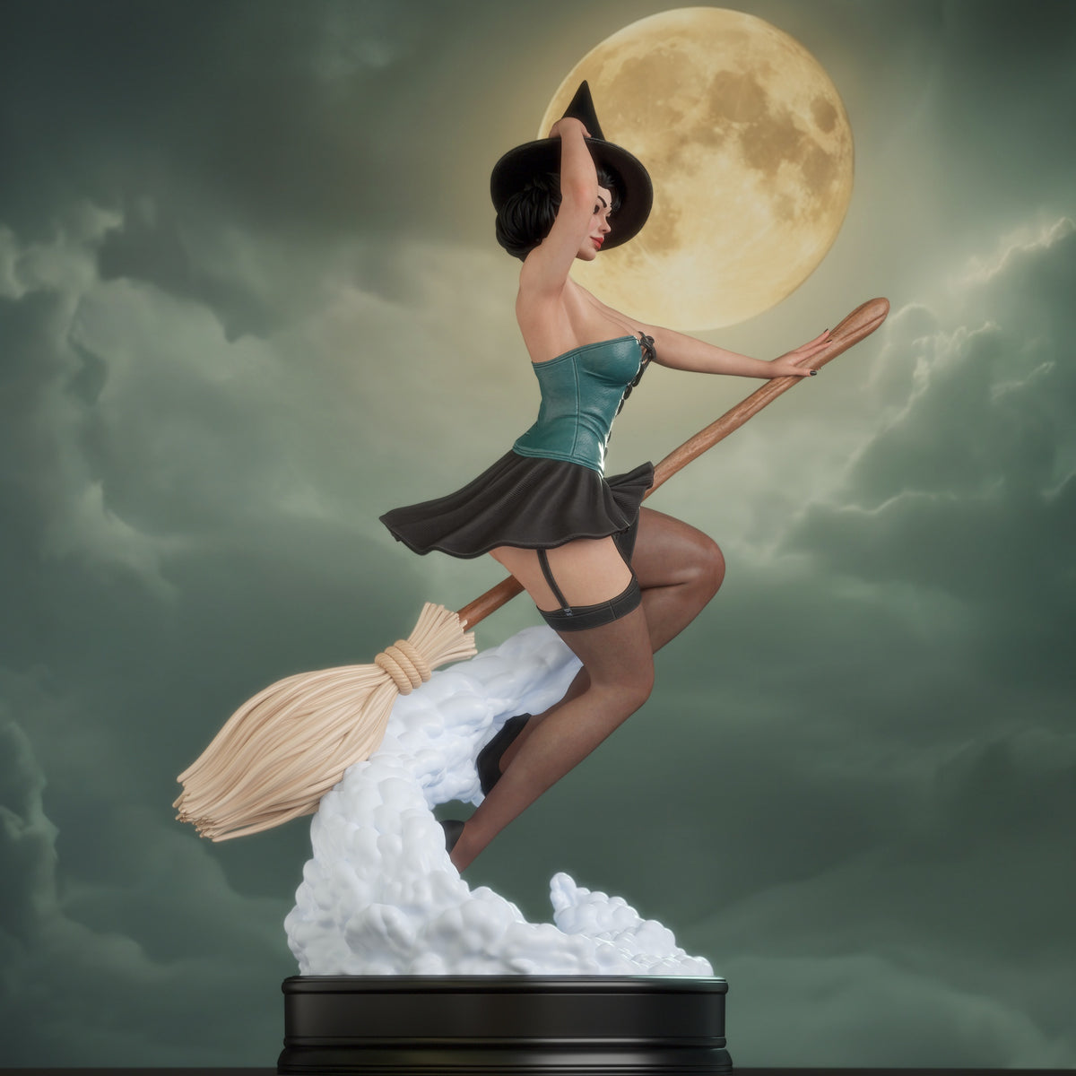 Witch Bombshell Statue 3D-Printed Kit