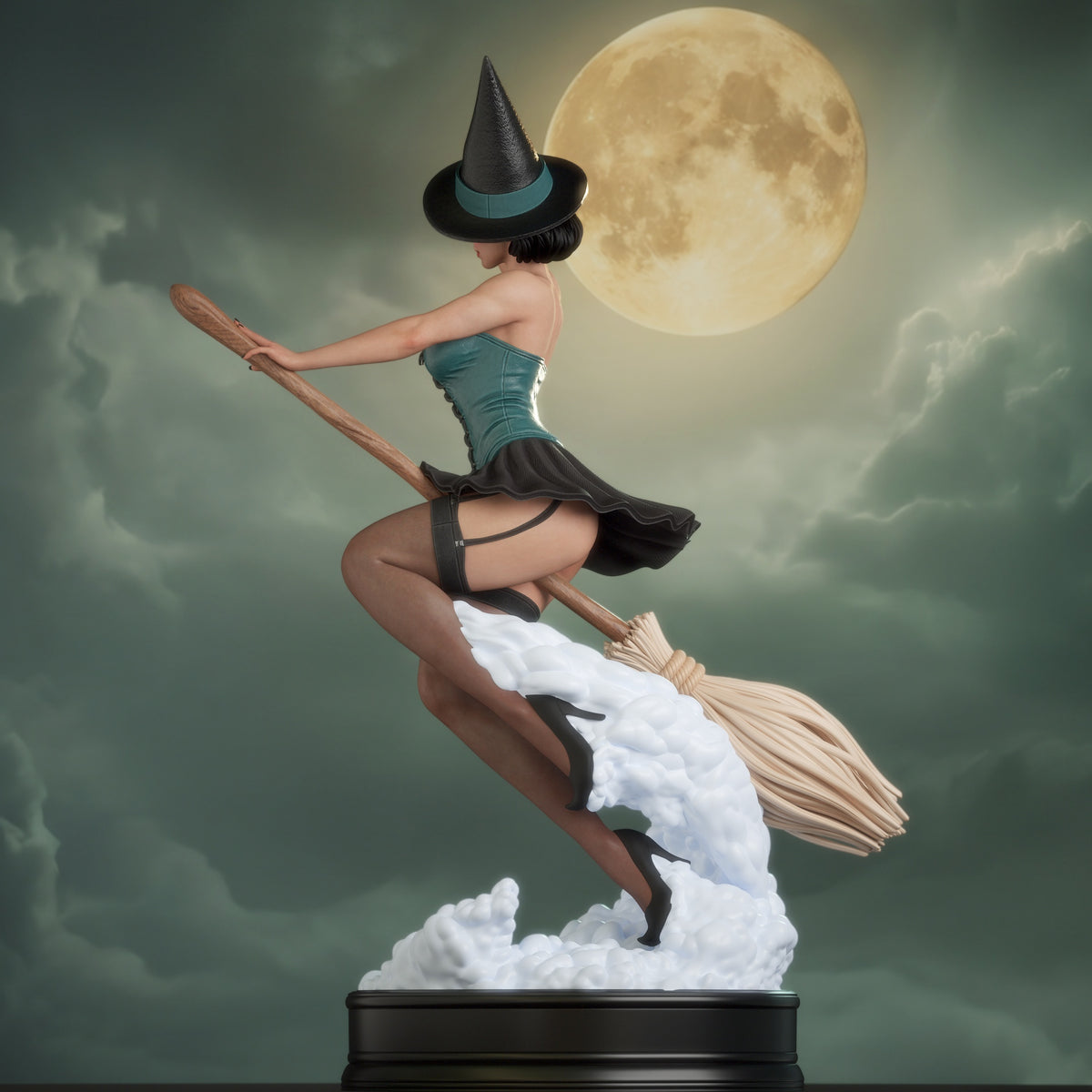 Witch Bombshell Statue 3D-Printed Kit