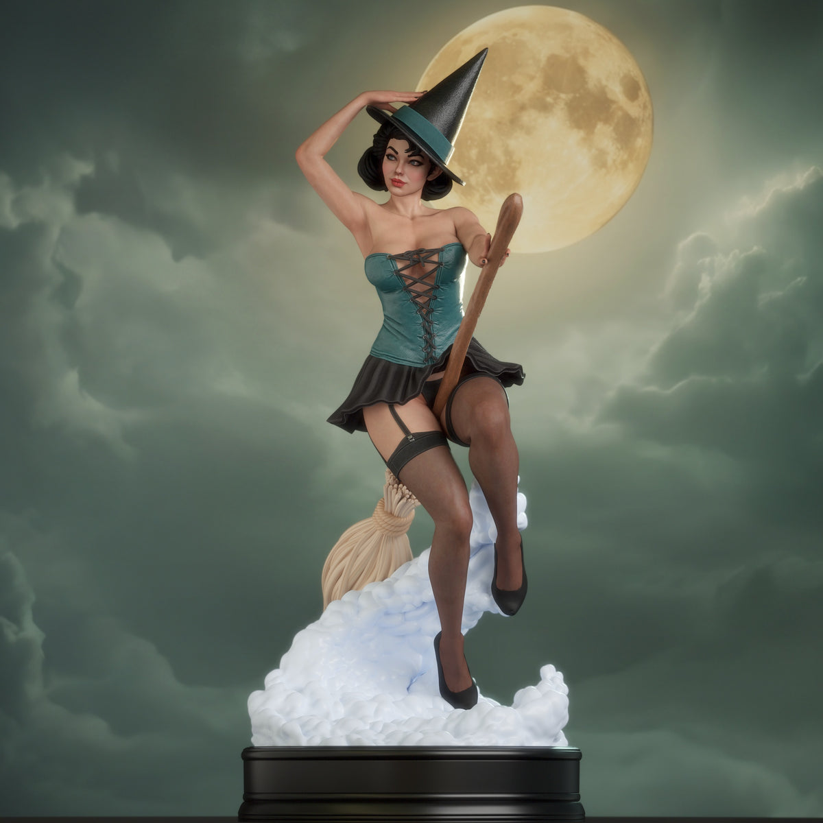 Witch Bombshell Statue 3D-Printed Kit
