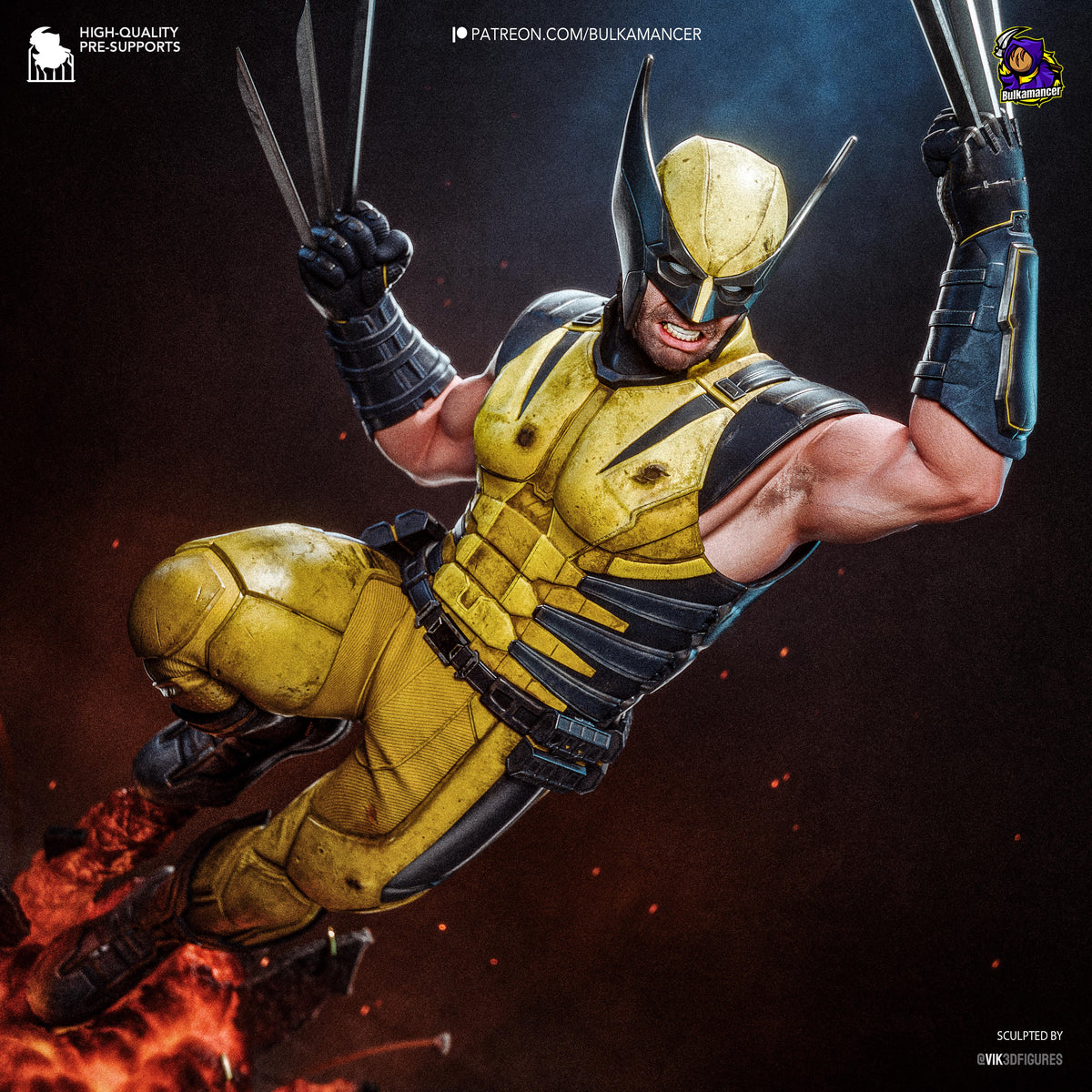 Wolverine Statue 3D-Printed Kit