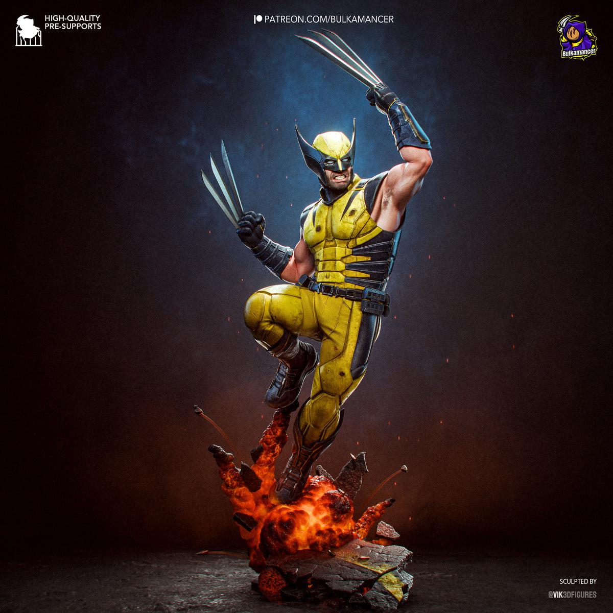 Wolverine Statue 3D-Printed Kit
