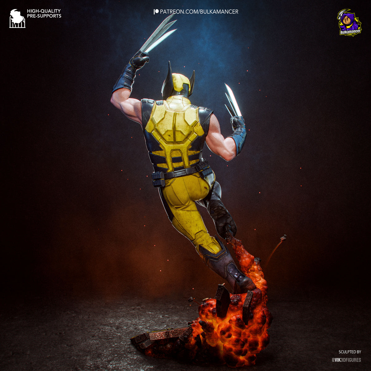 Wolverine Statue 3D-Printed Kit