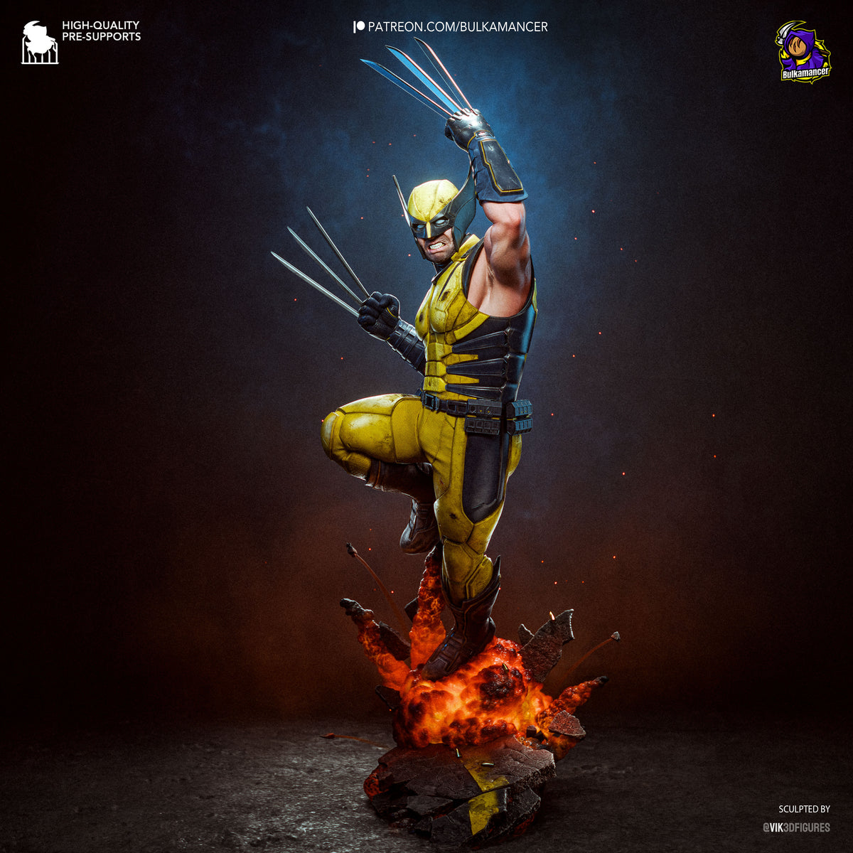 Wolverine Statue 3D-Printed Kit