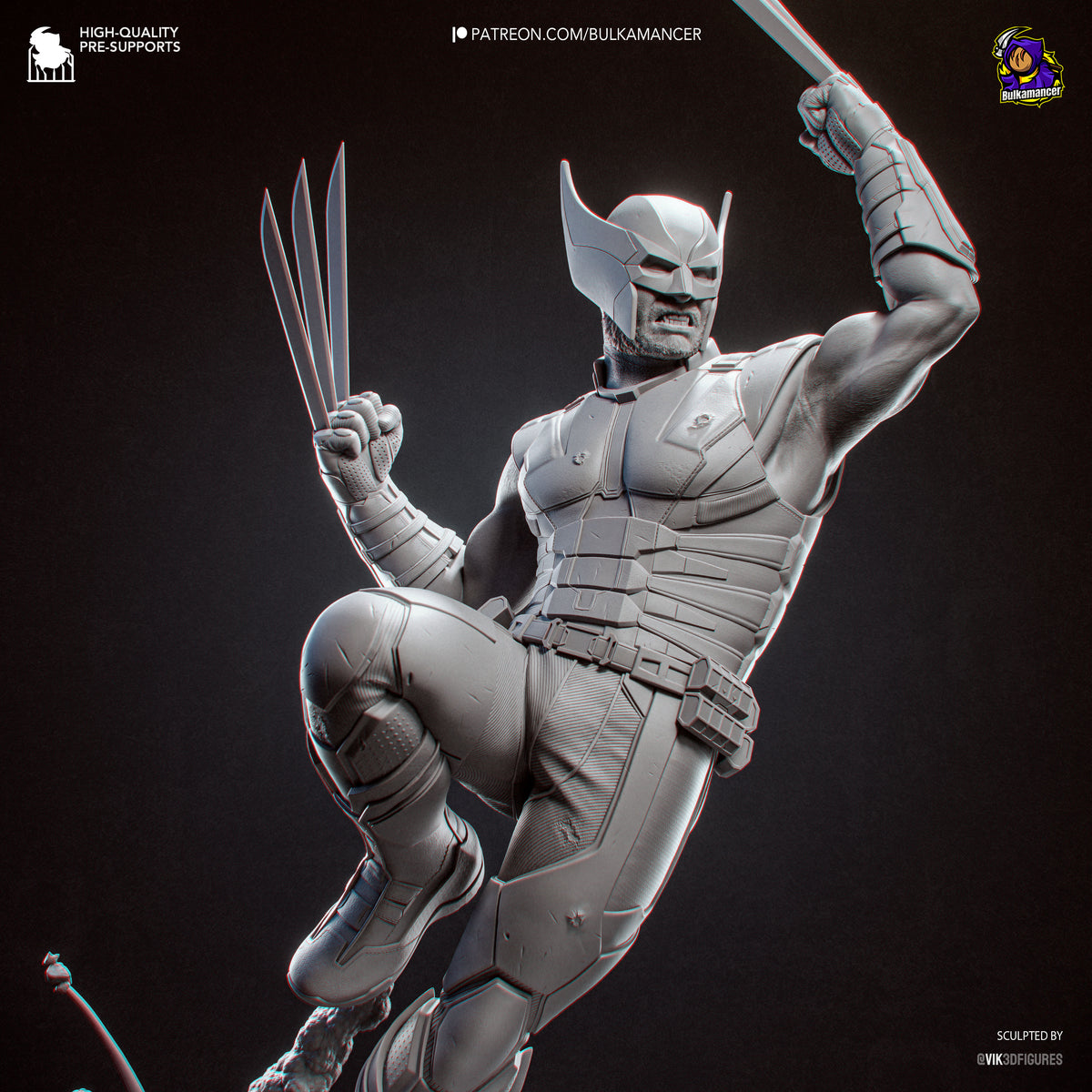 Wolverine Statue 3D-Printed Kit