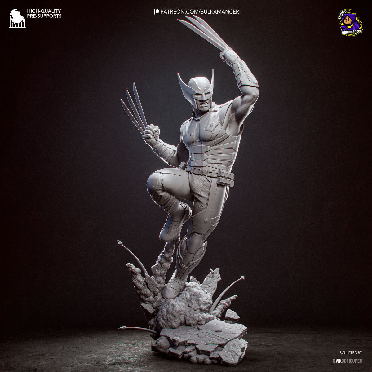 Wolverine Statue 3D-Printed Kit