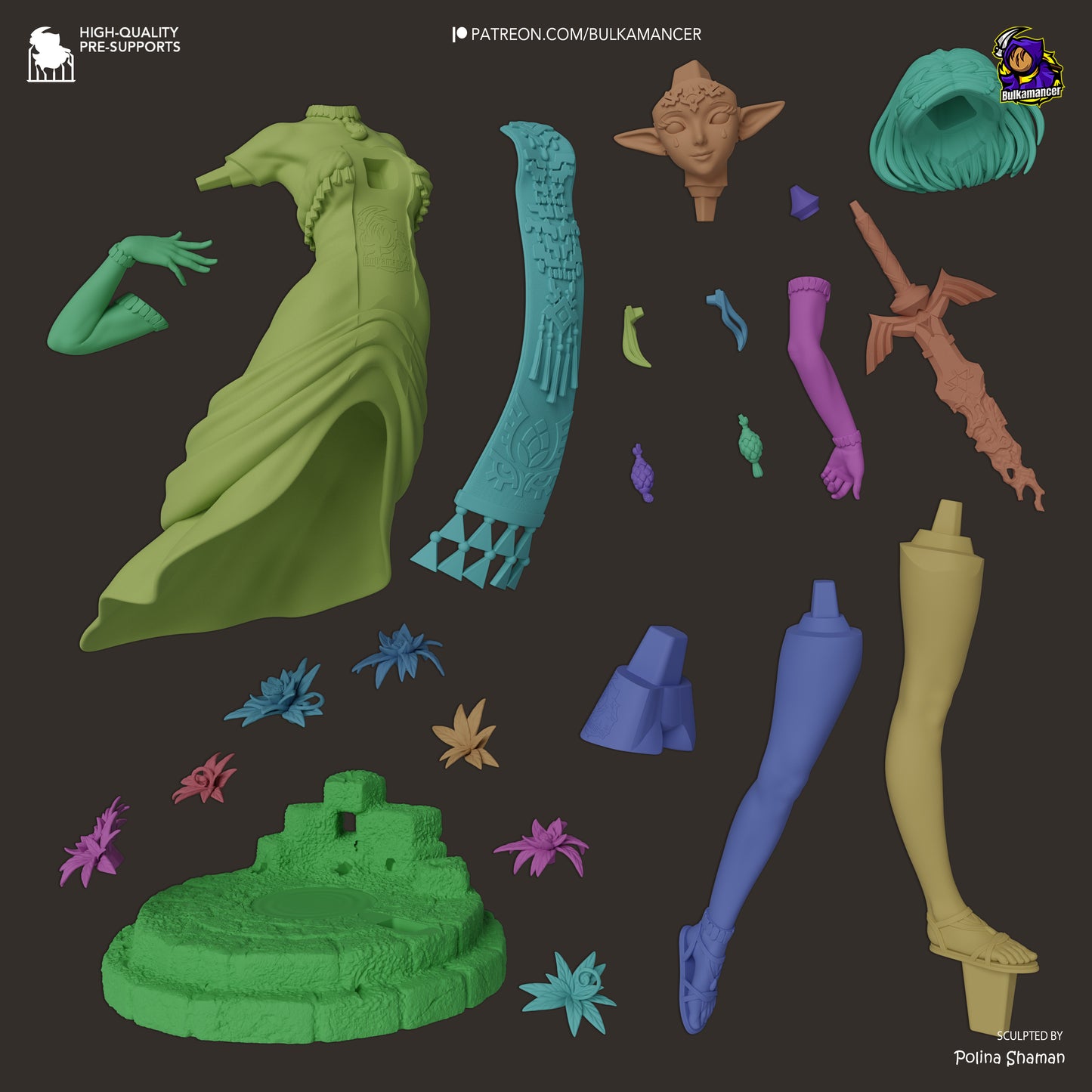 Zelda Statue 3D-Printed Kit