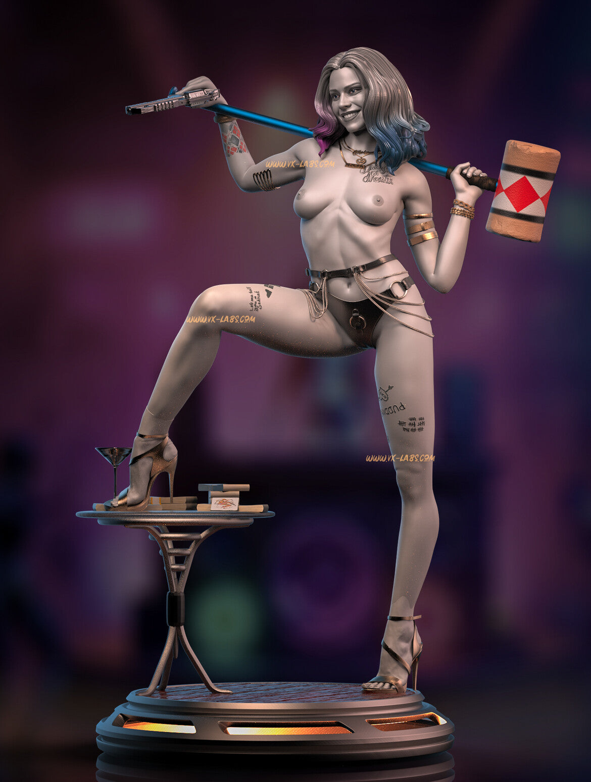 Gotham's Tease Harley Quinn Statue 3D-Printed Kit KAPIKOPRINTED Gotham's Tease Harley Quinn Statue 3D-Printed Kit KAPIKOPRINTED