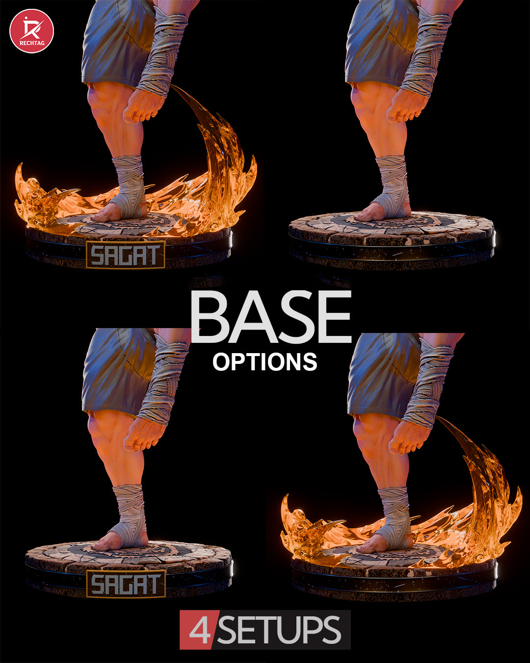 Sagat Statue 3D-Printed Kit
