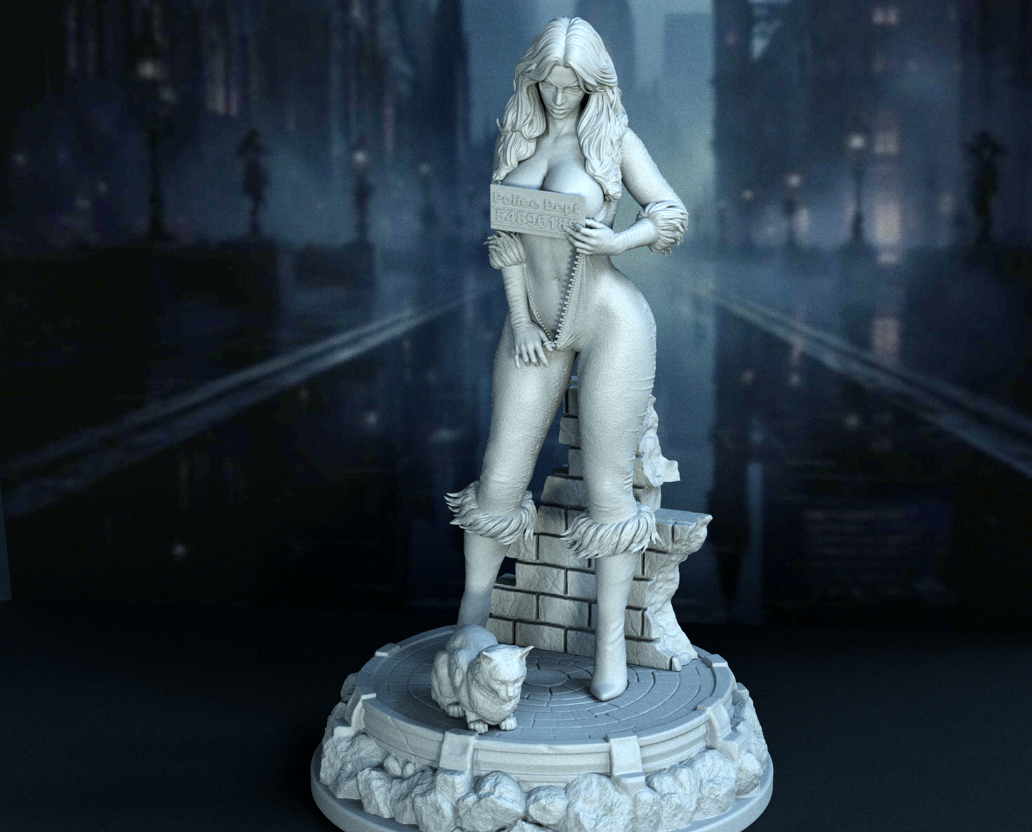 Black Cat Statue 3D-Printed Kit