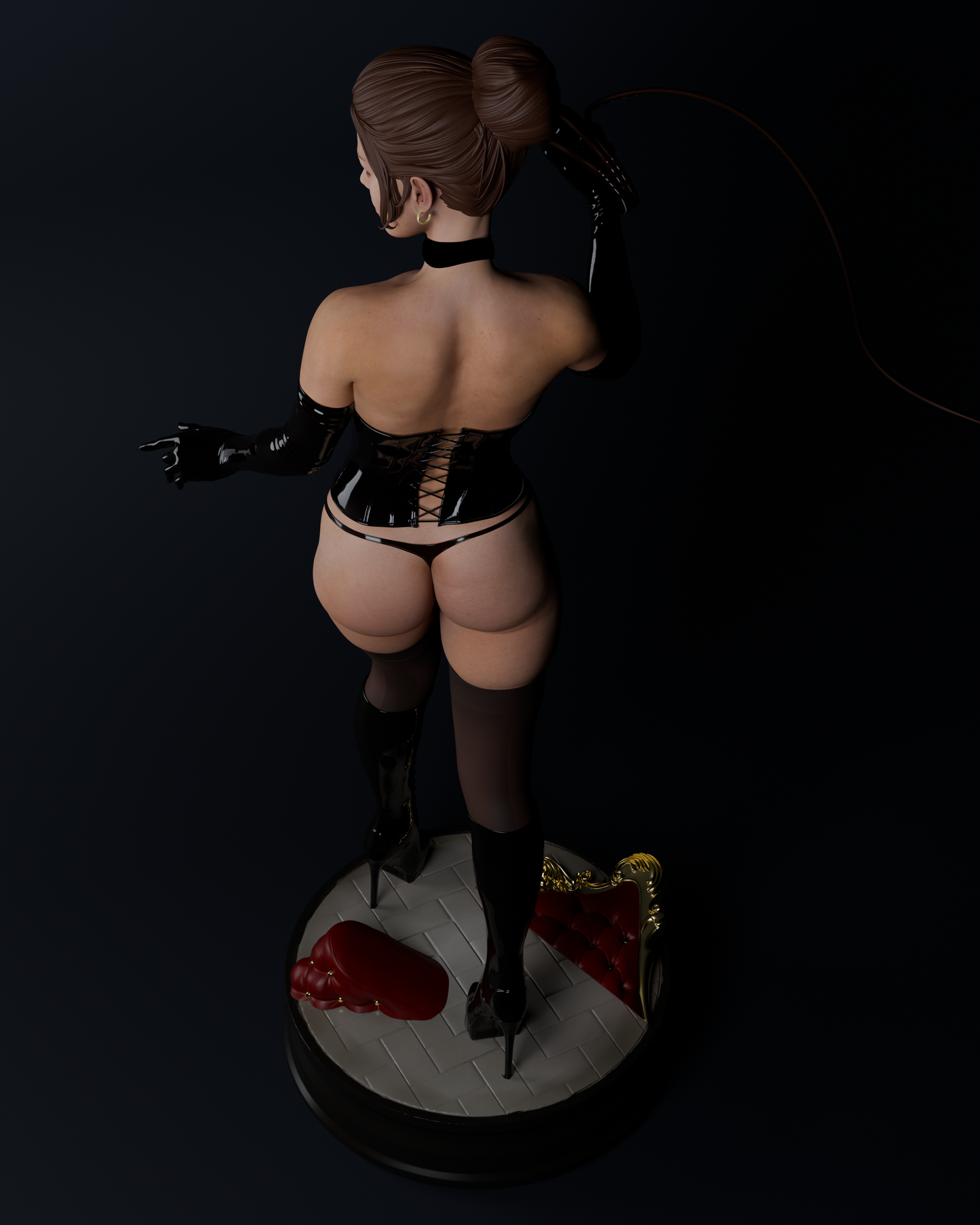 Black Queen Statue 3D-Printed Kit